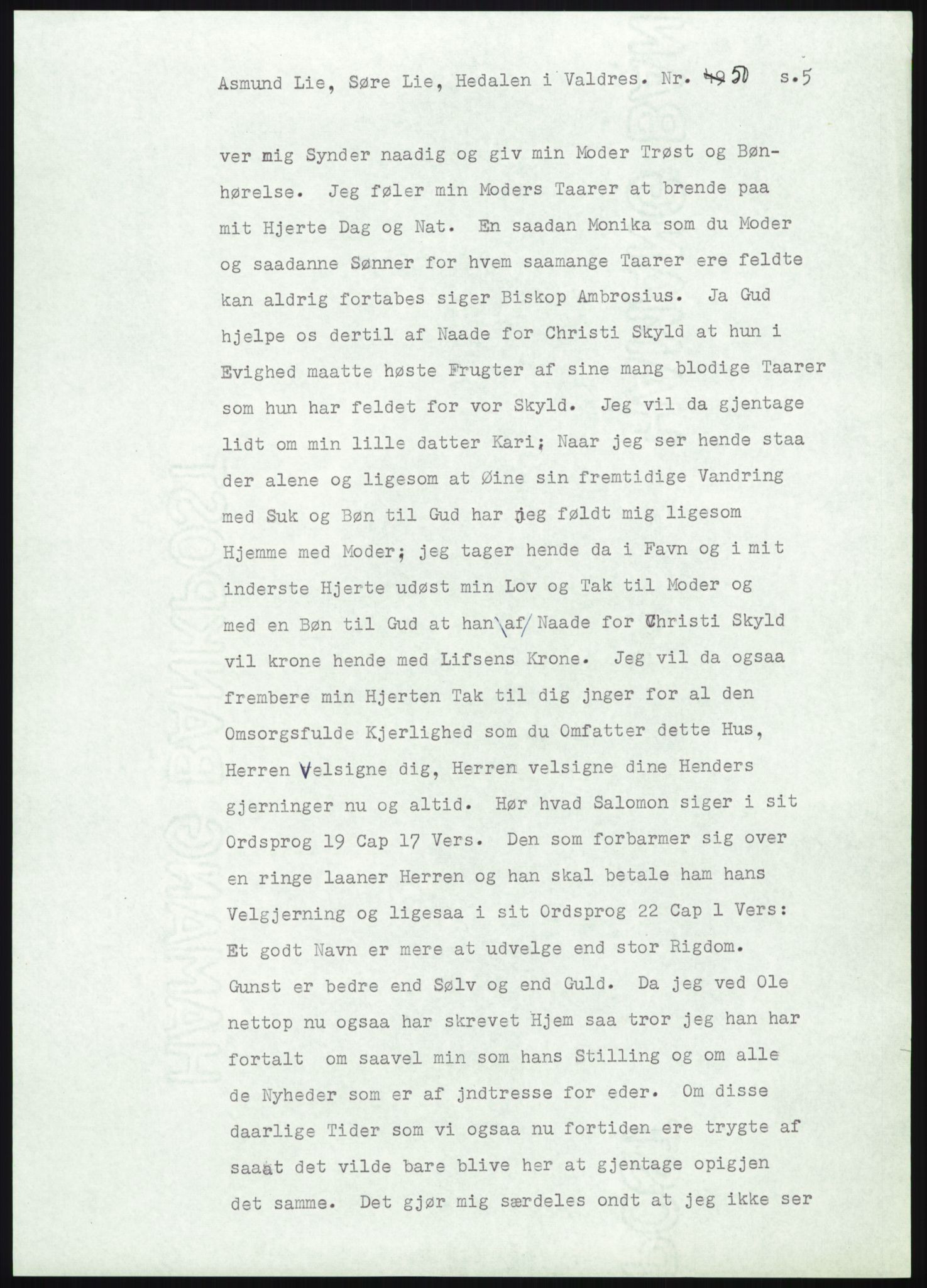 Samlinger til kildeutgivelse, Amerikabrevene, RA/EA-4057/F/L0012: Innlån fra Oppland: Lie (brevnr 1-78), 1838-1914, p. 711