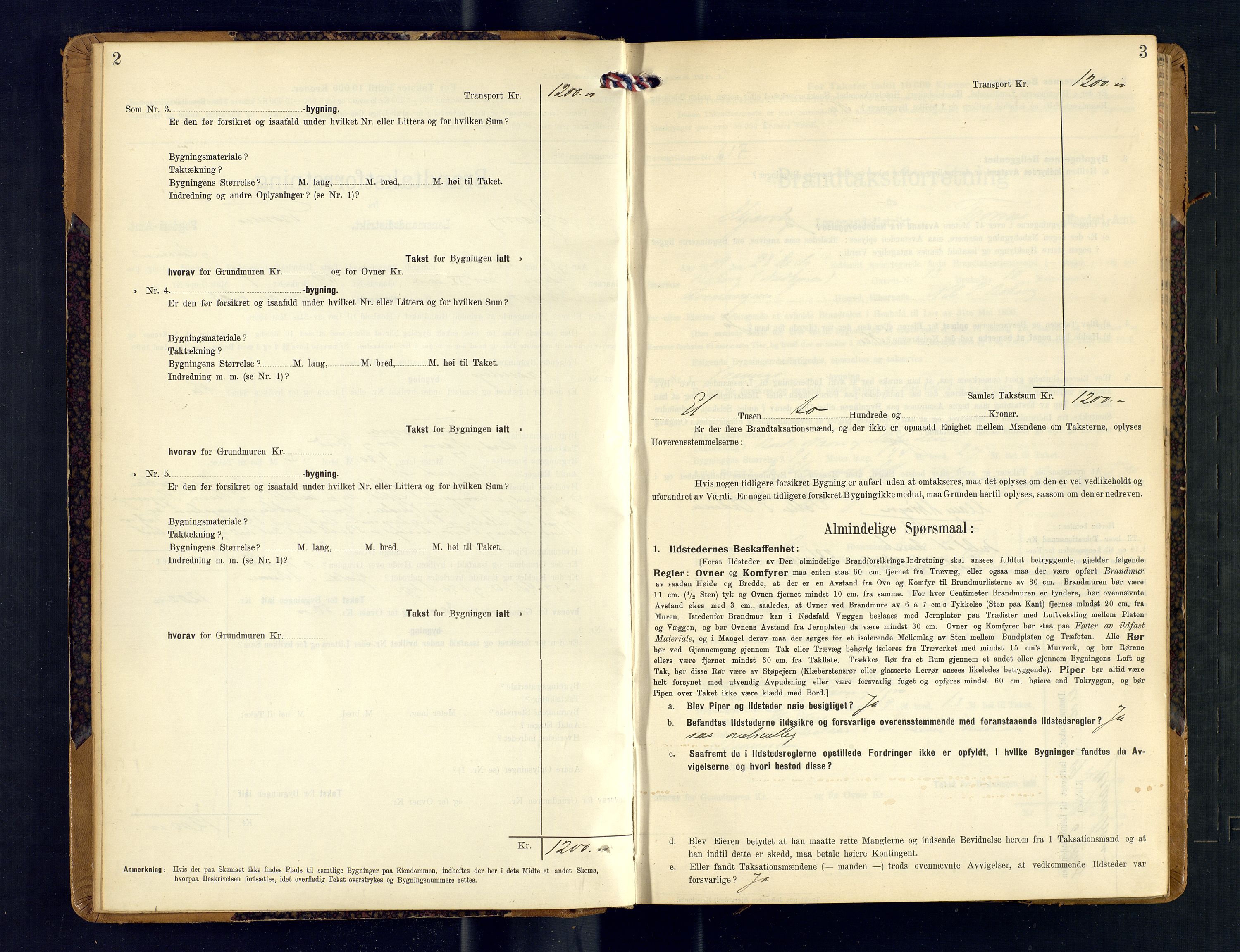 Skjervøy lensmannskontor, AV/SATØ-SATØ-63/F/Fu/Fub/L0247: Branntakstprotokoll (S), 1909-1912, p. 2-3