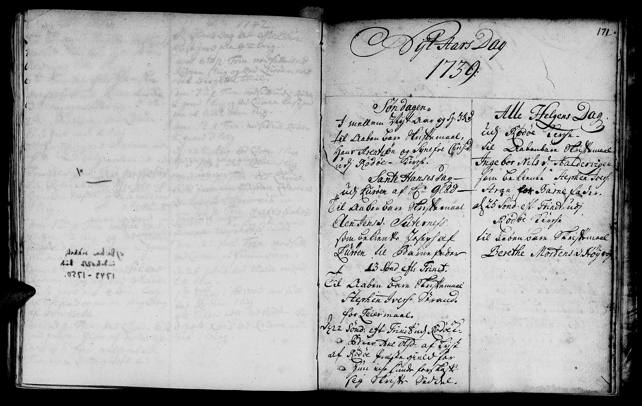 Ministerialprotokoller, klokkerbøker og fødselsregistre - Nordland, SAT/A-1459/841/L0586: Parish register (official) no. 841A01, 1739-1750, p. 171