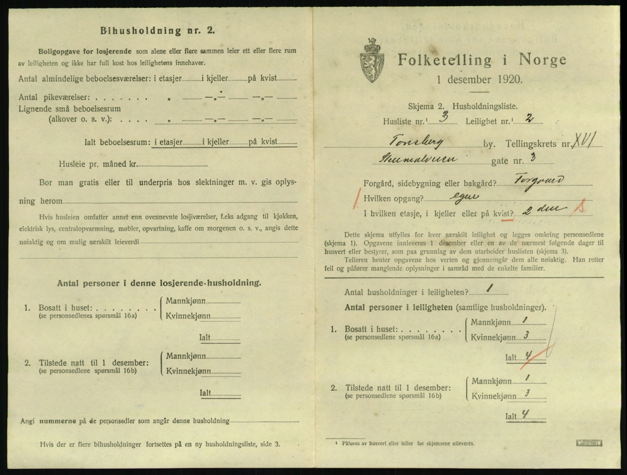 SAKO, 1920 census for Tønsberg, 1920, p. 6309