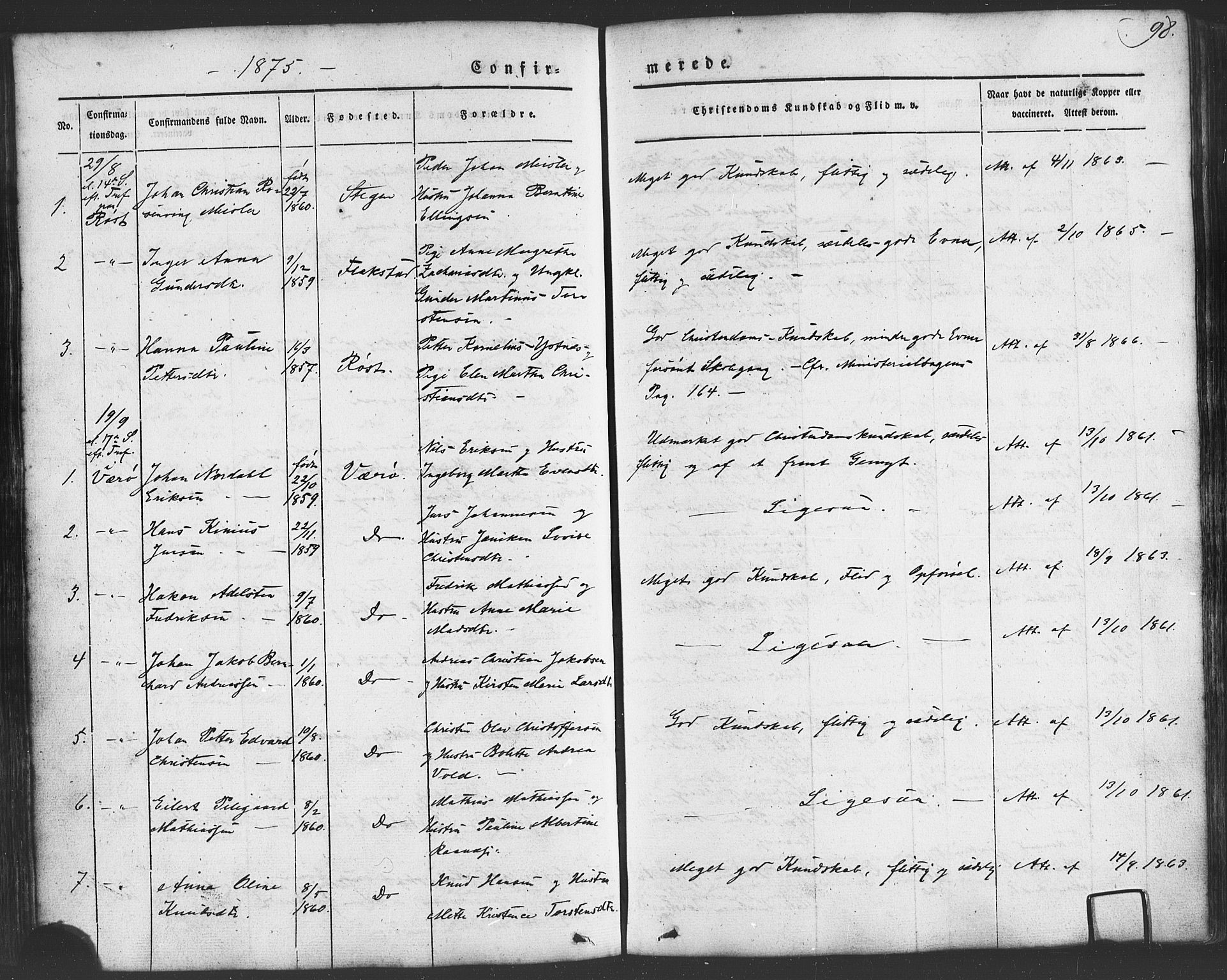 Ministerialprotokoller, klokkerbøker og fødselsregistre - Nordland, SAT/A-1459/807/L0121: Parish register (official) no. 807A04, 1846-1879, p. 98