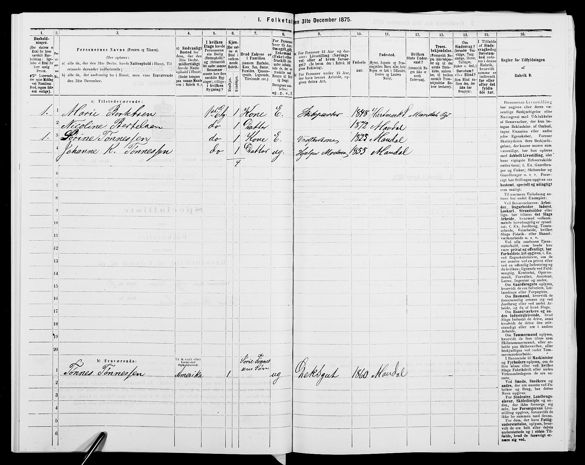 SAK, 1875 census for 1002B Mandal/Mandal, 1875, p. 152