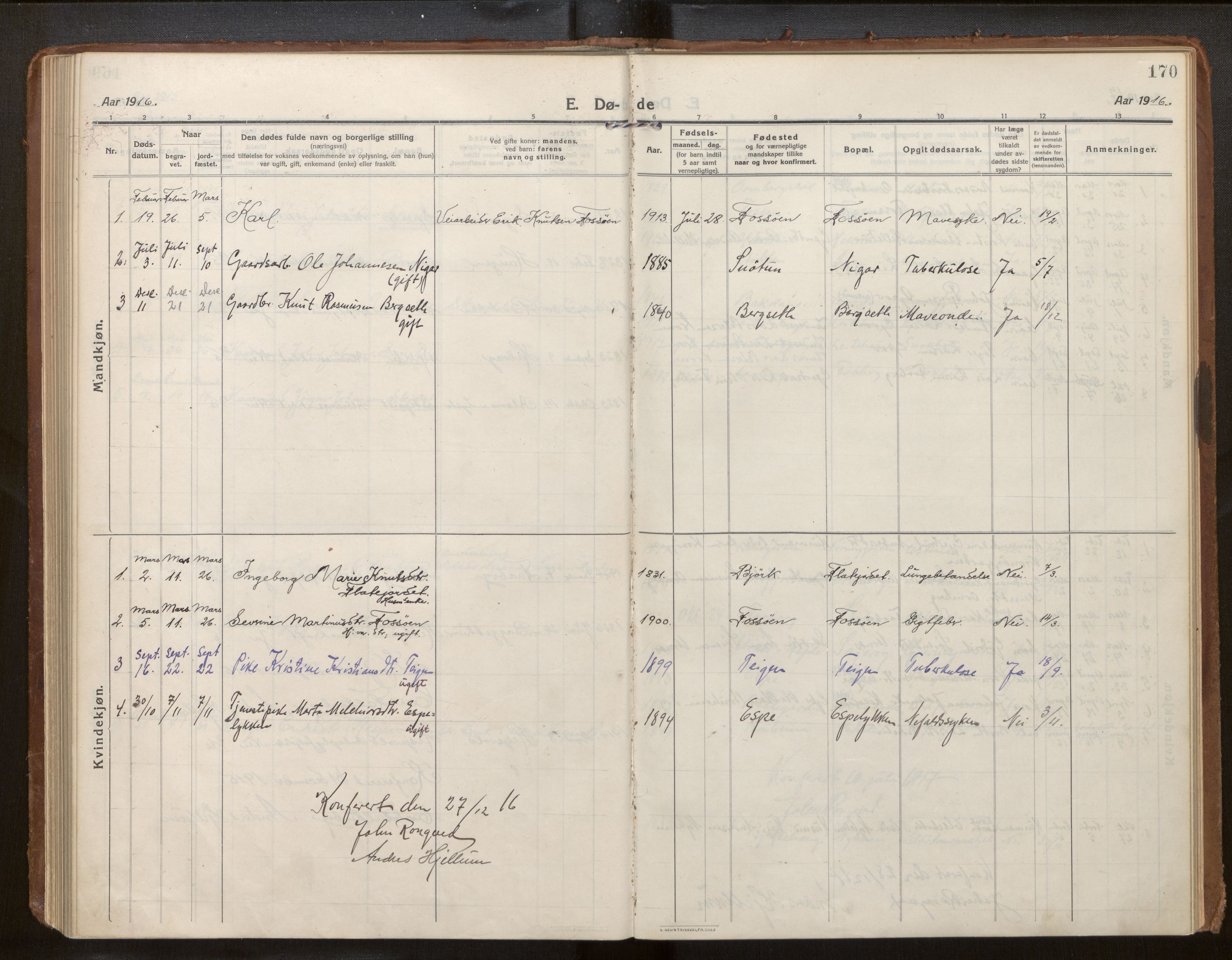 Jostedal sokneprestembete, AV/SAB-A-80601/H/Haa/Haab/L0002: Parish register (official) no. B 2, 1915-1931, p. 170