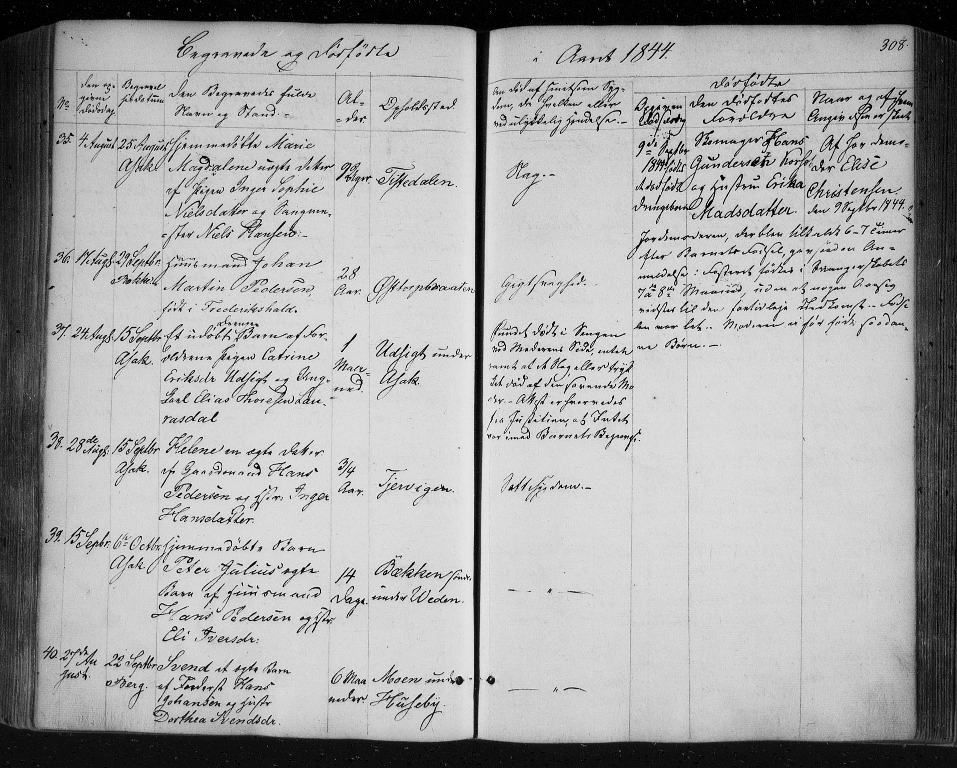 Berg prestekontor Kirkebøker, AV/SAO-A-10902/F/Fa/L0004: Parish register (official) no. I 4, 1843-1860, p. 308
