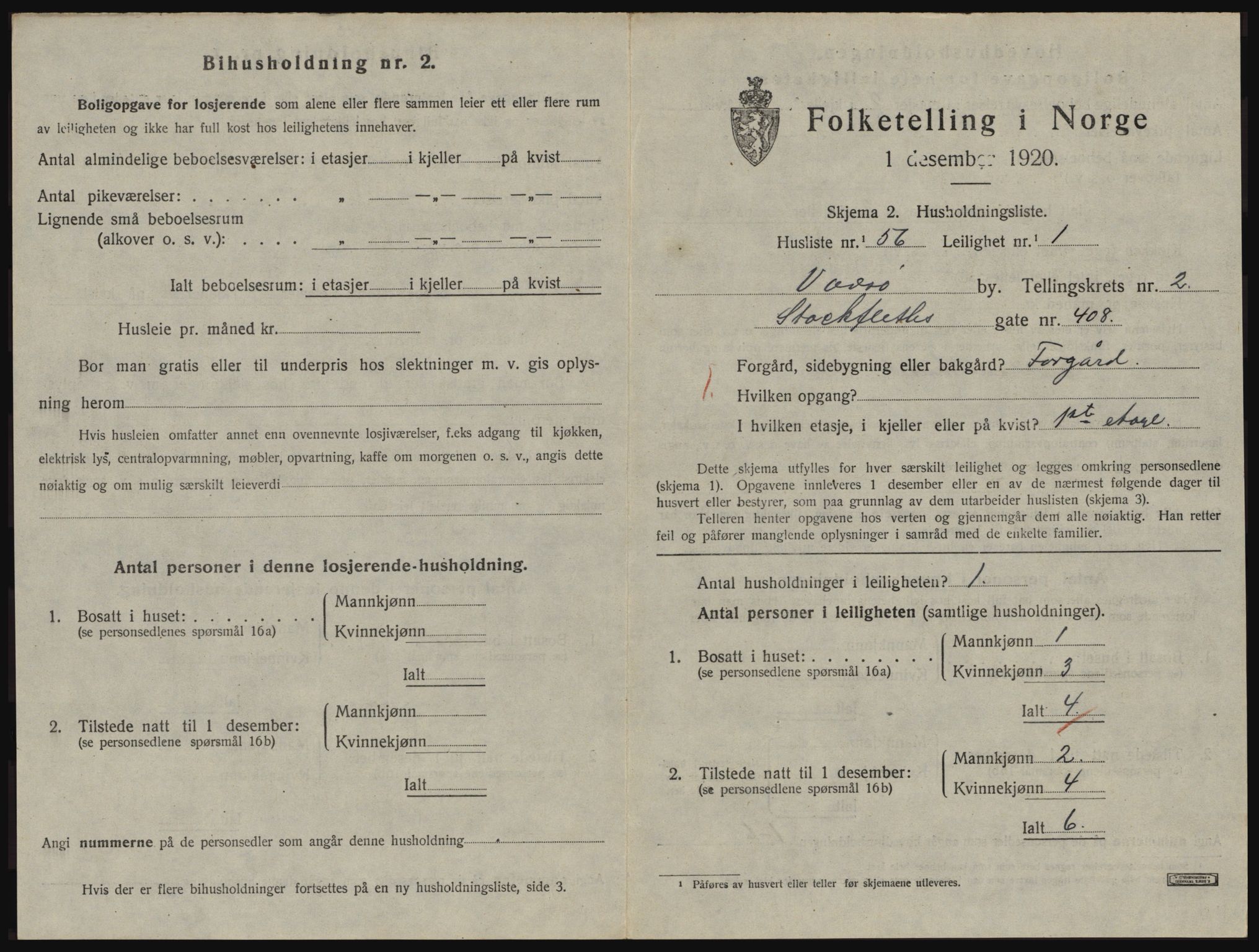 SATØ, 1920 census for Vadsø, 1920, p. 1126
