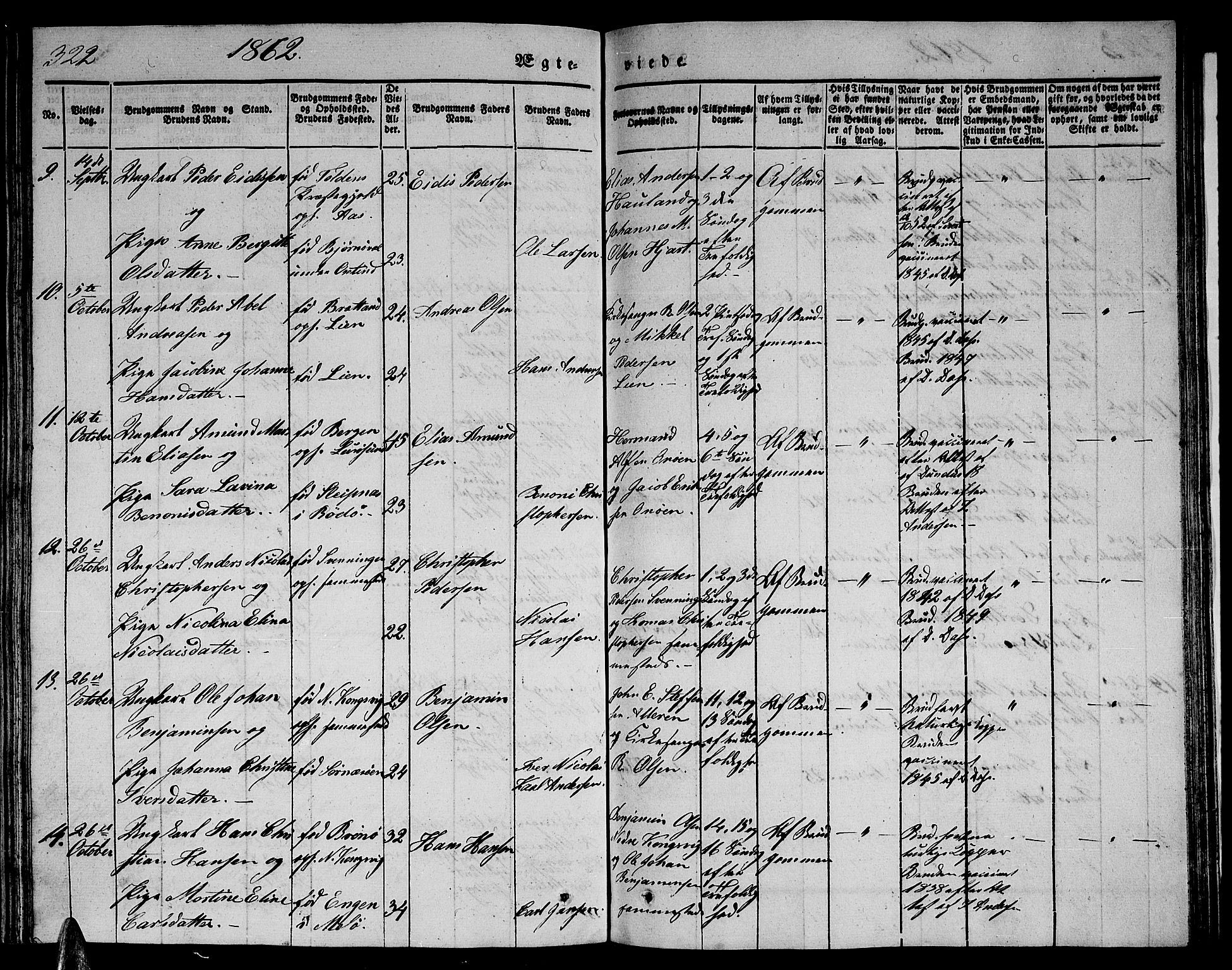 Ministerialprotokoller, klokkerbøker og fødselsregistre - Nordland, AV/SAT-A-1459/839/L0572: Parish register (copy) no. 839C02, 1841-1873, p. 322