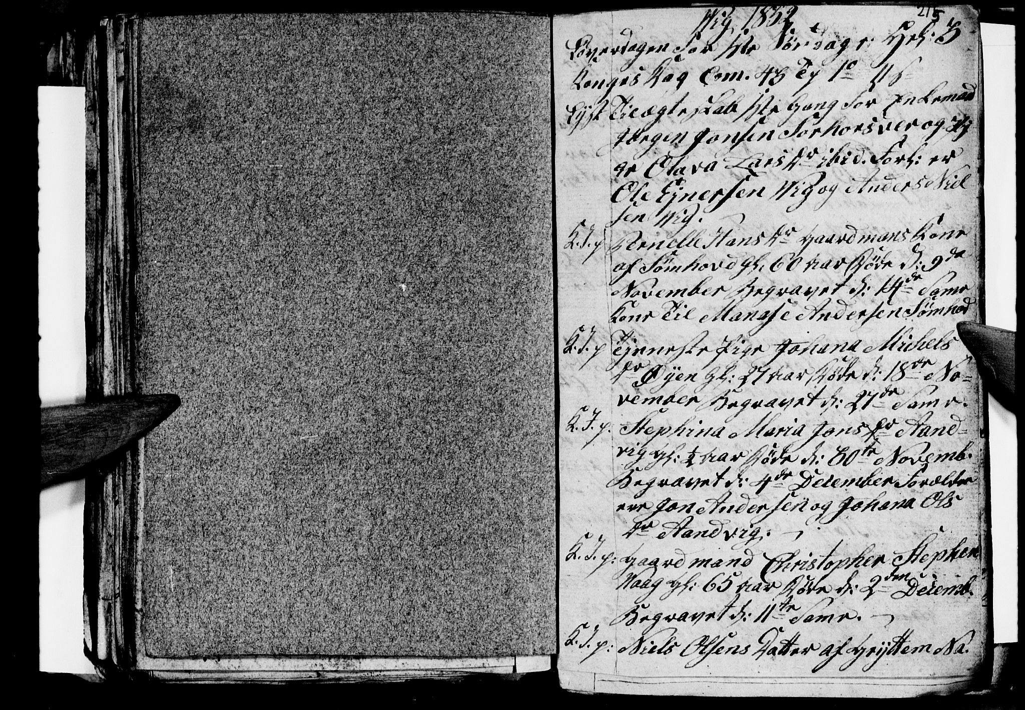 Ministerialprotokoller, klokkerbøker og fødselsregistre - Nordland, SAT/A-1459/812/L0185: Parish register (copy) no. 812C03, 1815-1837, p. 215