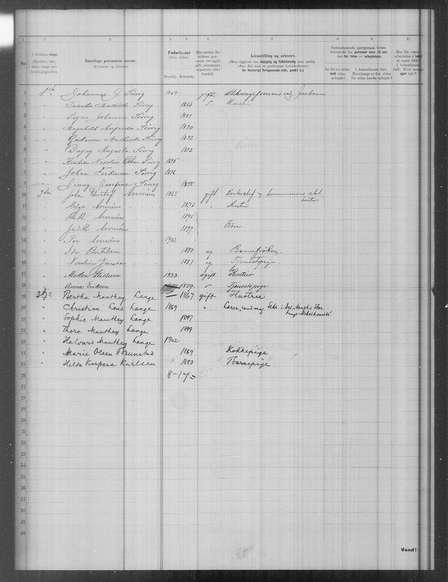 OBA, Municipal Census 1902 for Kristiania, 1902, p. 12439