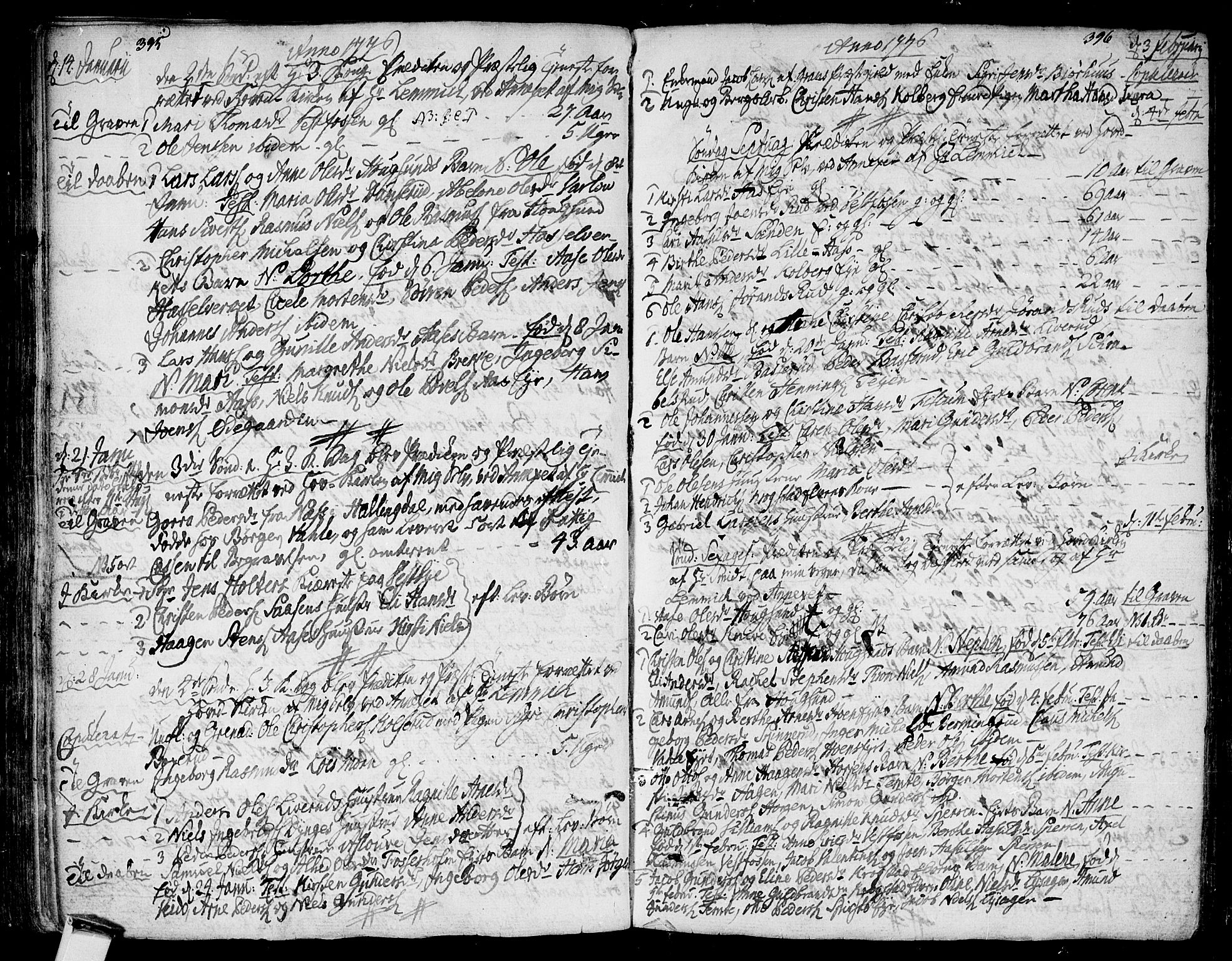 Eiker kirkebøker, SAKO/A-4/F/Fa/L0008: Parish register (official) no. I 8, 1764-1788, p. 395-396