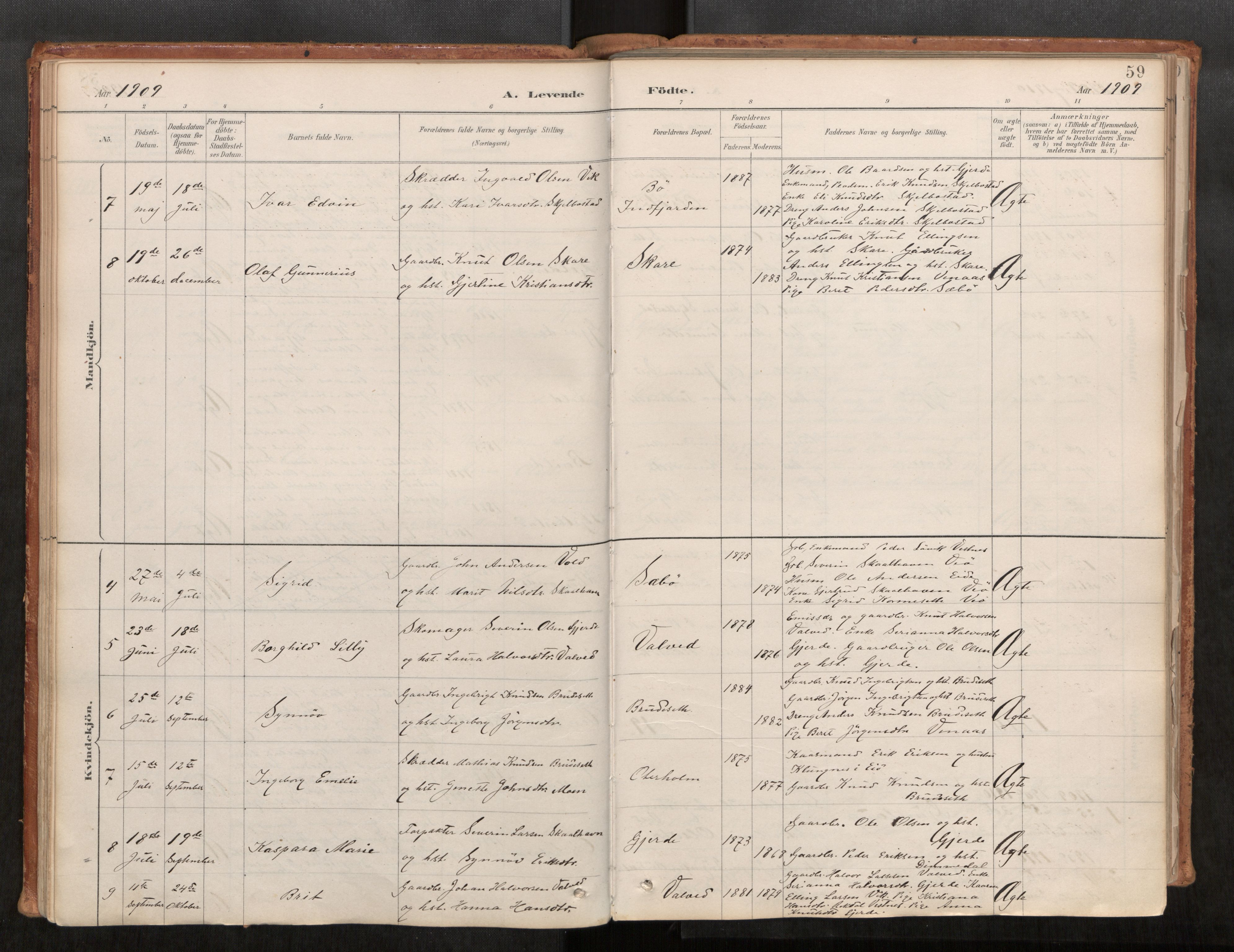 Ministerialprotokoller, klokkerbøker og fødselsregistre - Møre og Romsdal, AV/SAT-A-1454/543/L0568: Parish register (official) no. 543A03, 1885-1915, p. 59