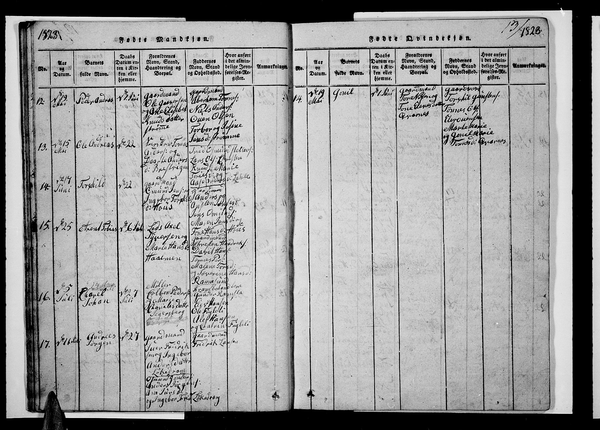 Oddernes sokneprestkontor, AV/SAK-1111-0033/F/Fb/Fba/L0003: Parish register (copy) no. B 3, 1820-1838, p. 13