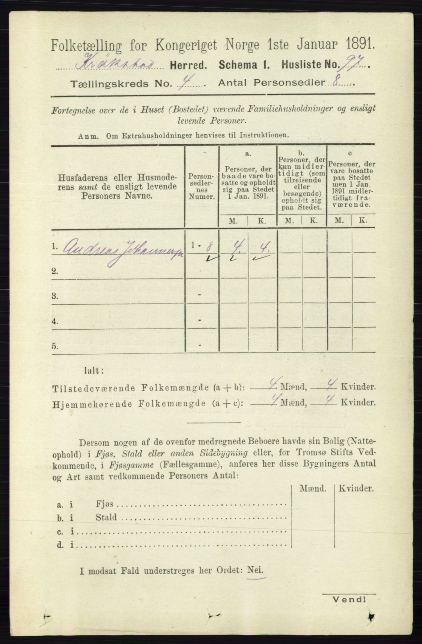 RA, 1891 census for 0212 Kråkstad, 1891, p. 1716