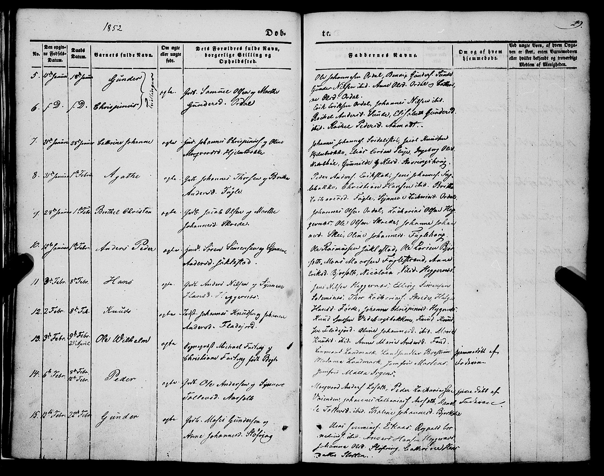 Jølster sokneprestembete, SAB/A-80701/H/Haa/Haaa/L0010: Parish register (official) no. A 10, 1847-1865, p. 29