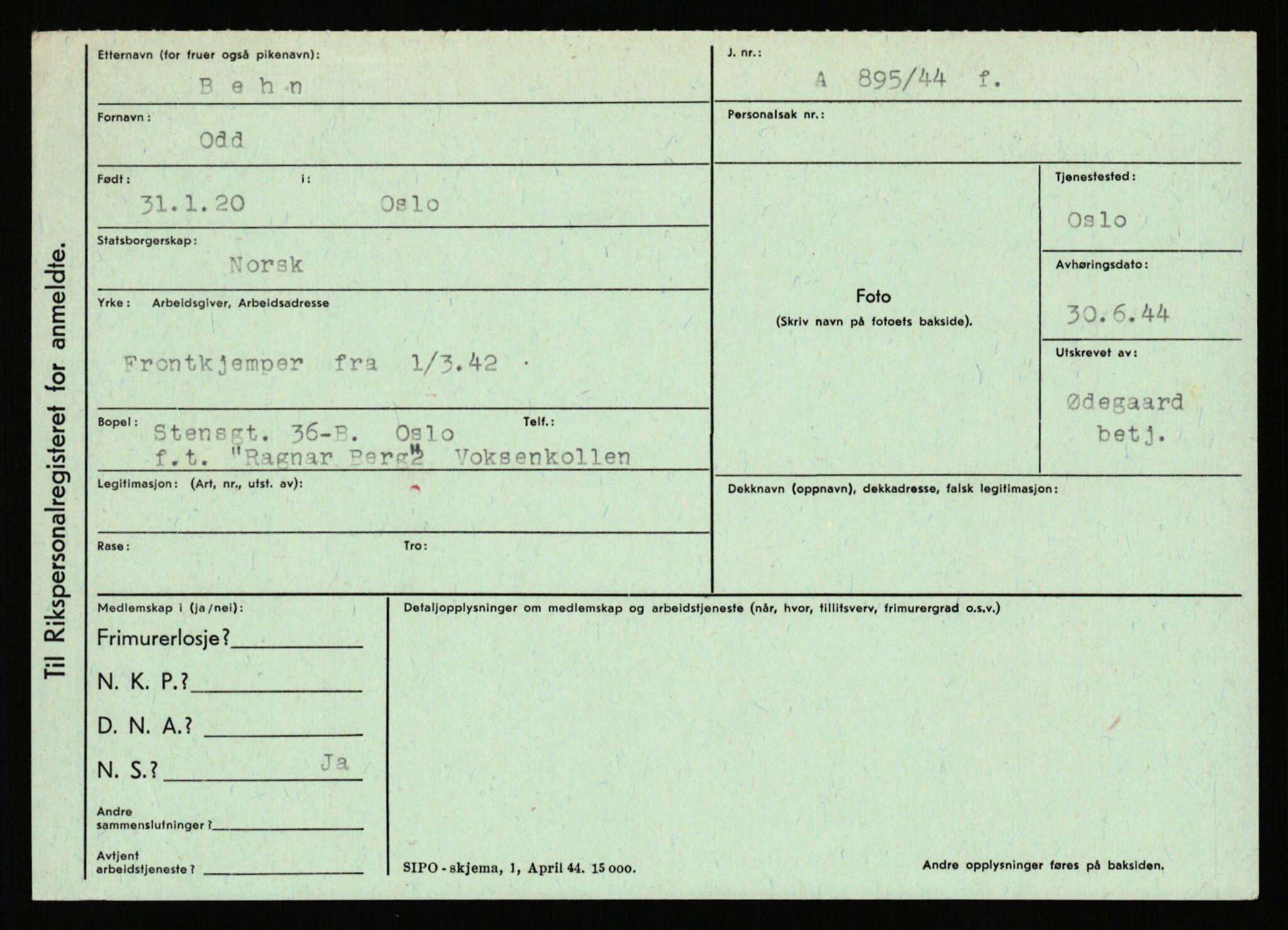 Statspolitiet - Hovedkontoret / Osloavdelingen, AV/RA-S-1329/C/Ca/L0002: Arneberg - Brand, 1943-1945, p. 1655