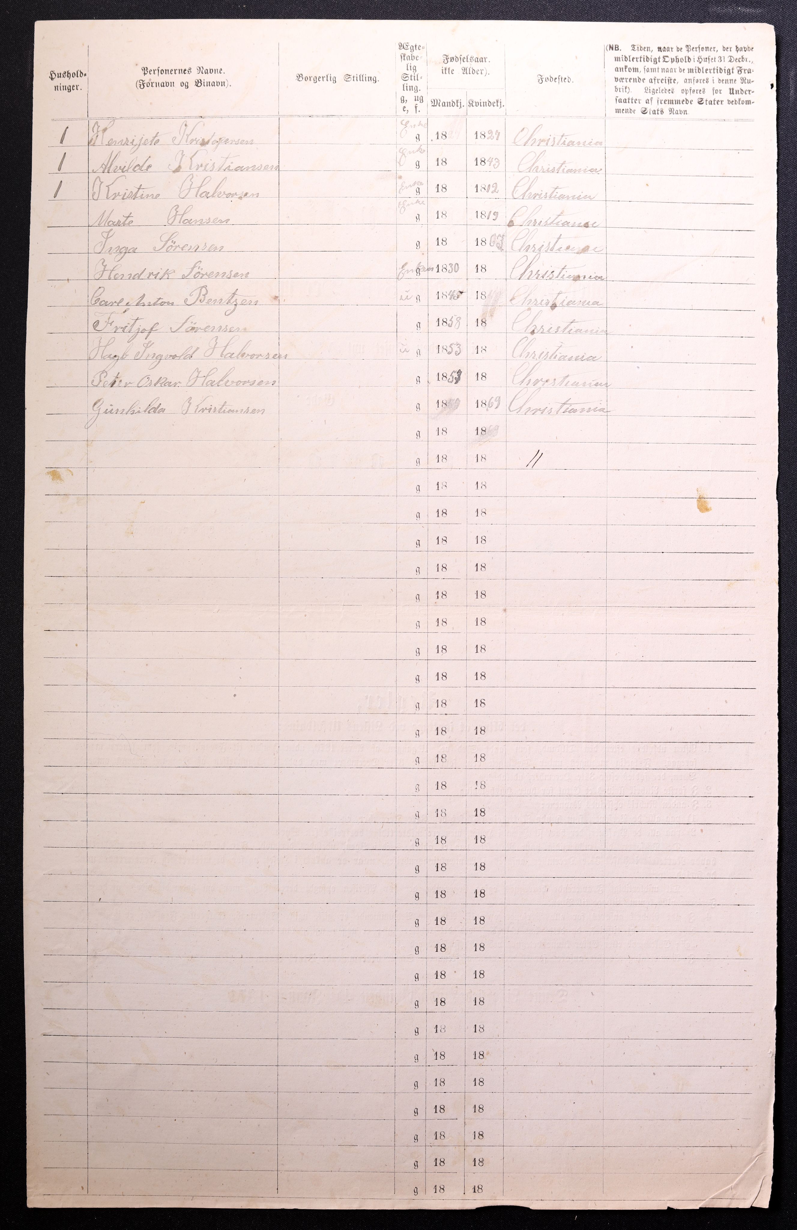 RA, 1870 census for 0301 Kristiania, 1870, p. 4074