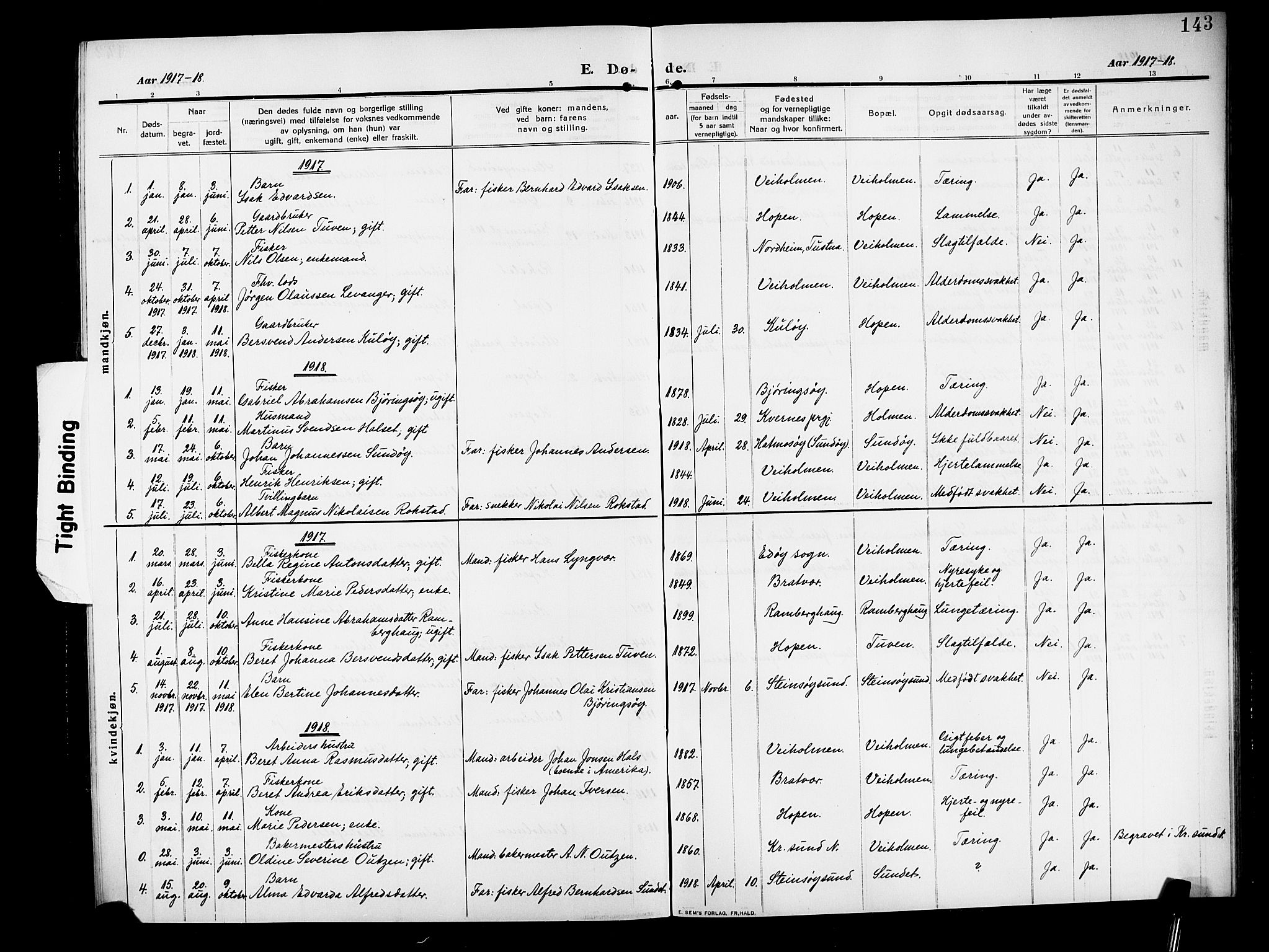 Ministerialprotokoller, klokkerbøker og fødselsregistre - Møre og Romsdal, SAT/A-1454/583/L0956: Parish register (copy) no. 583C01, 1909-1925, p. 143