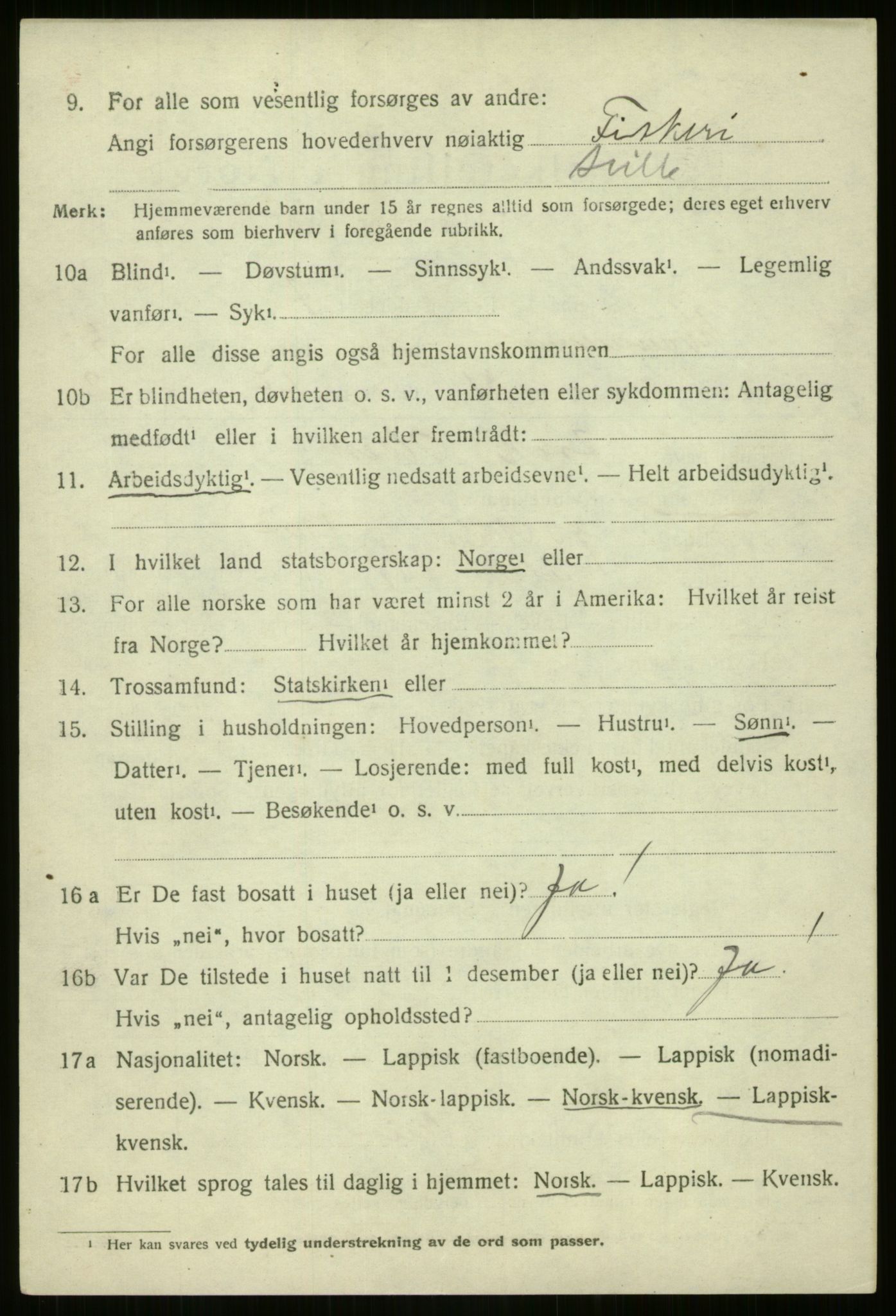 SATØ, 1920 census for Kvænangen, 1920, p. 2099