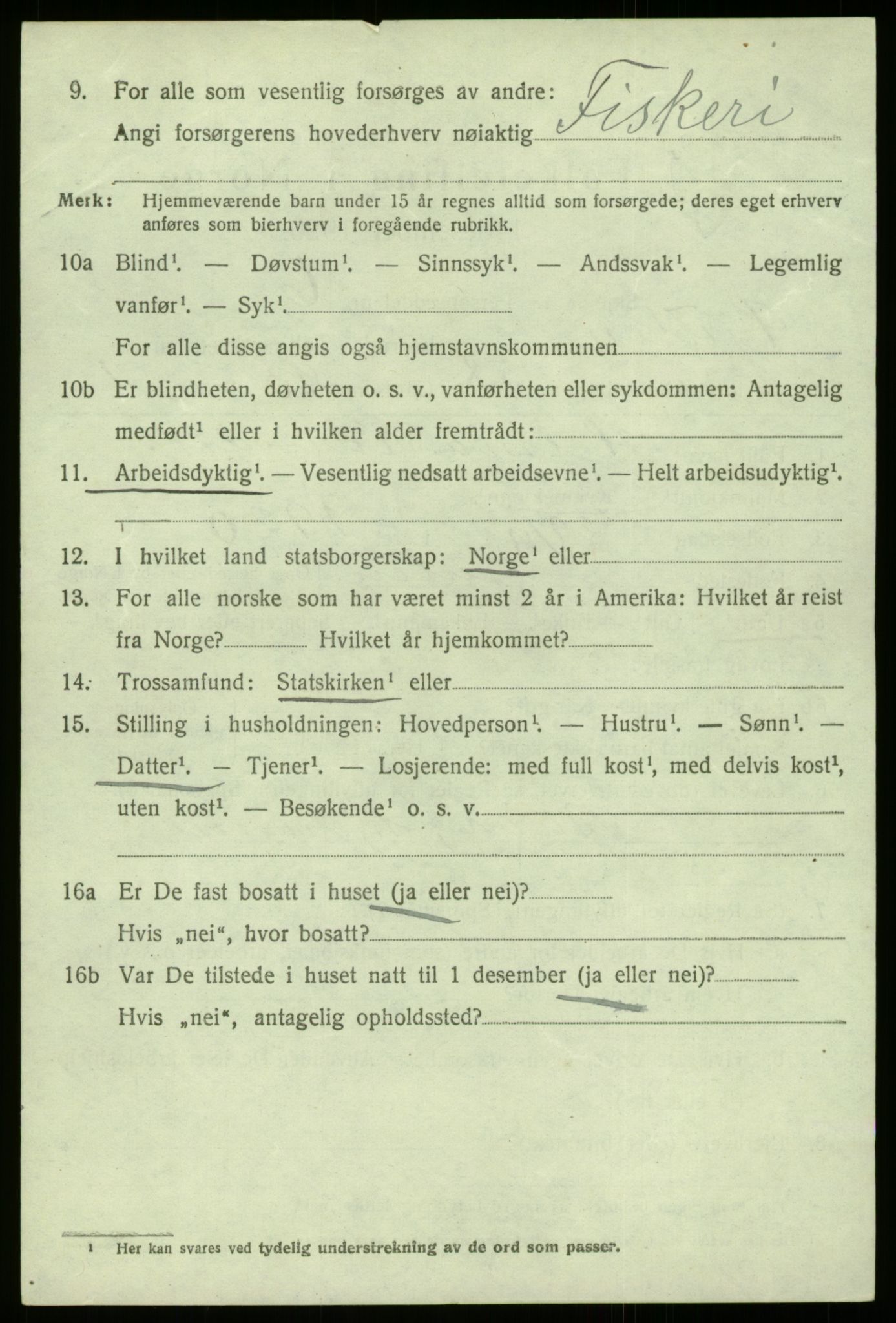 SAB, 1920 census for Gulen, 1920, p. 7160