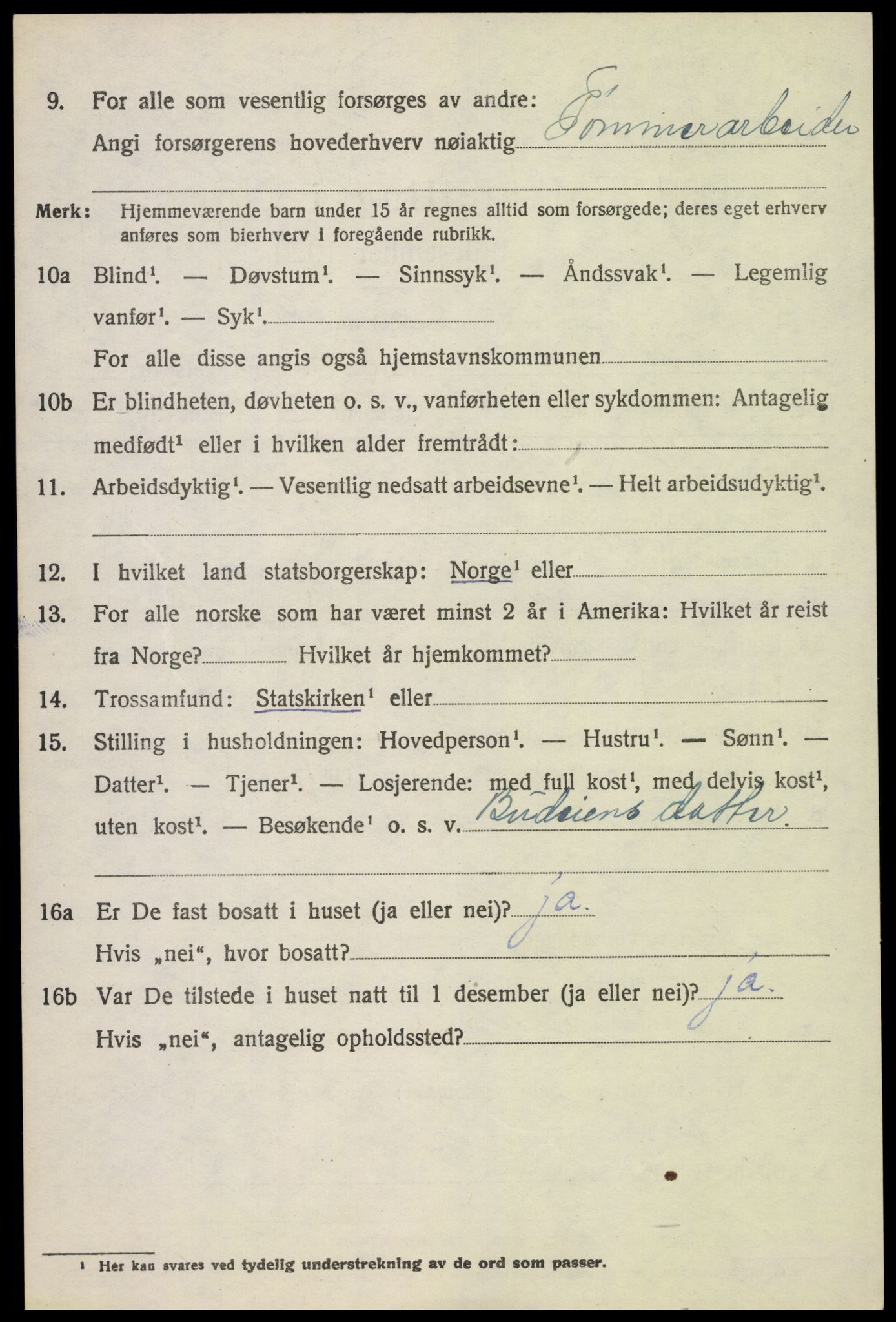 SAH, 1920 census for Fåberg, 1920, p. 2435