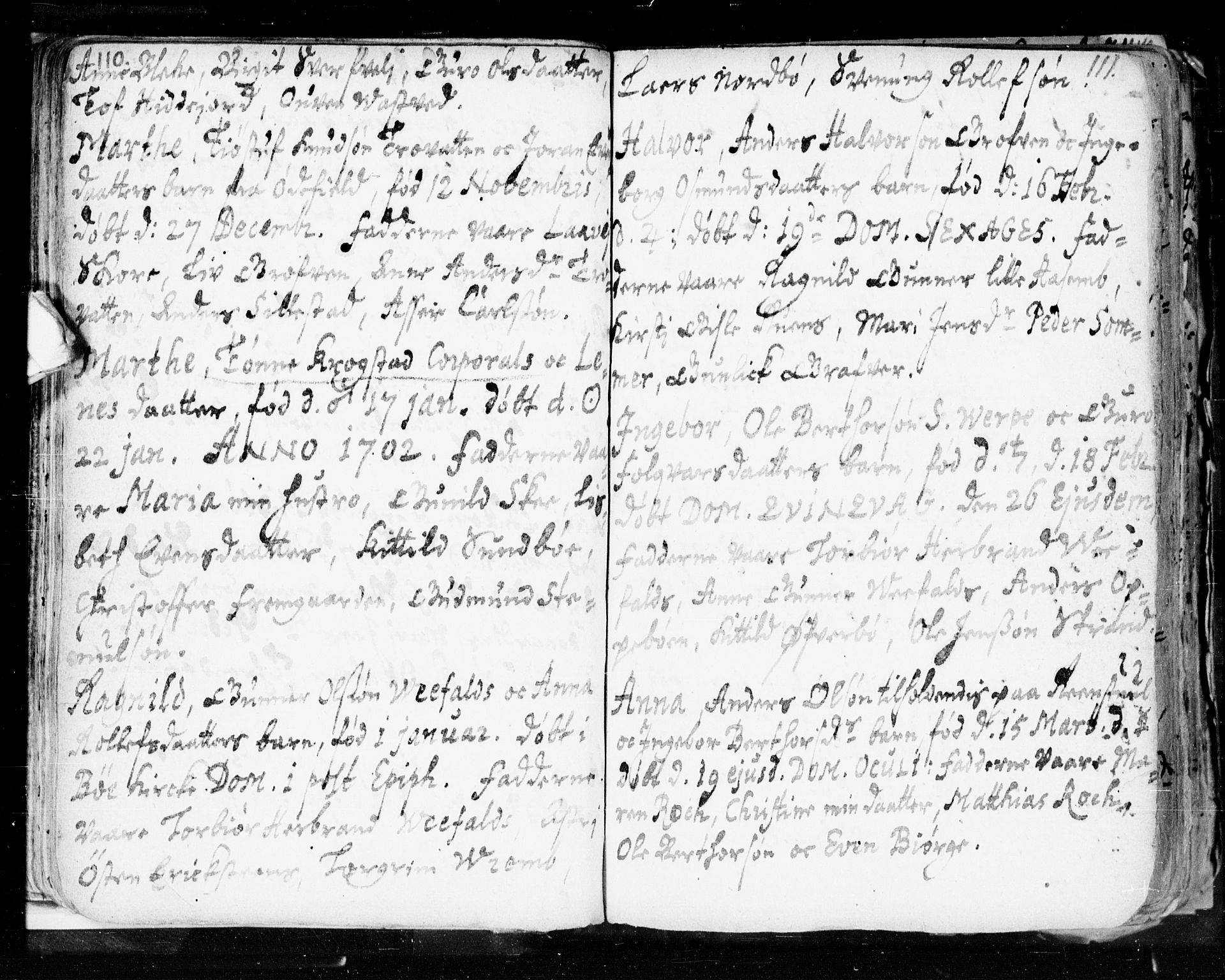Seljord kirkebøker, SAKO/A-20/F/Fa/L0002: Parish register (official) no. I 2, 1689-1713, p. 110-111