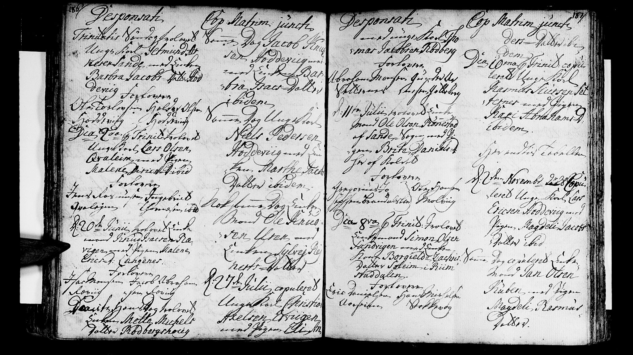 Selje sokneprestembete, AV/SAB-A-99938/H/Ha/Haa/Haaa: Parish register (official) no. A 4, 1743-1759, p. 186-187