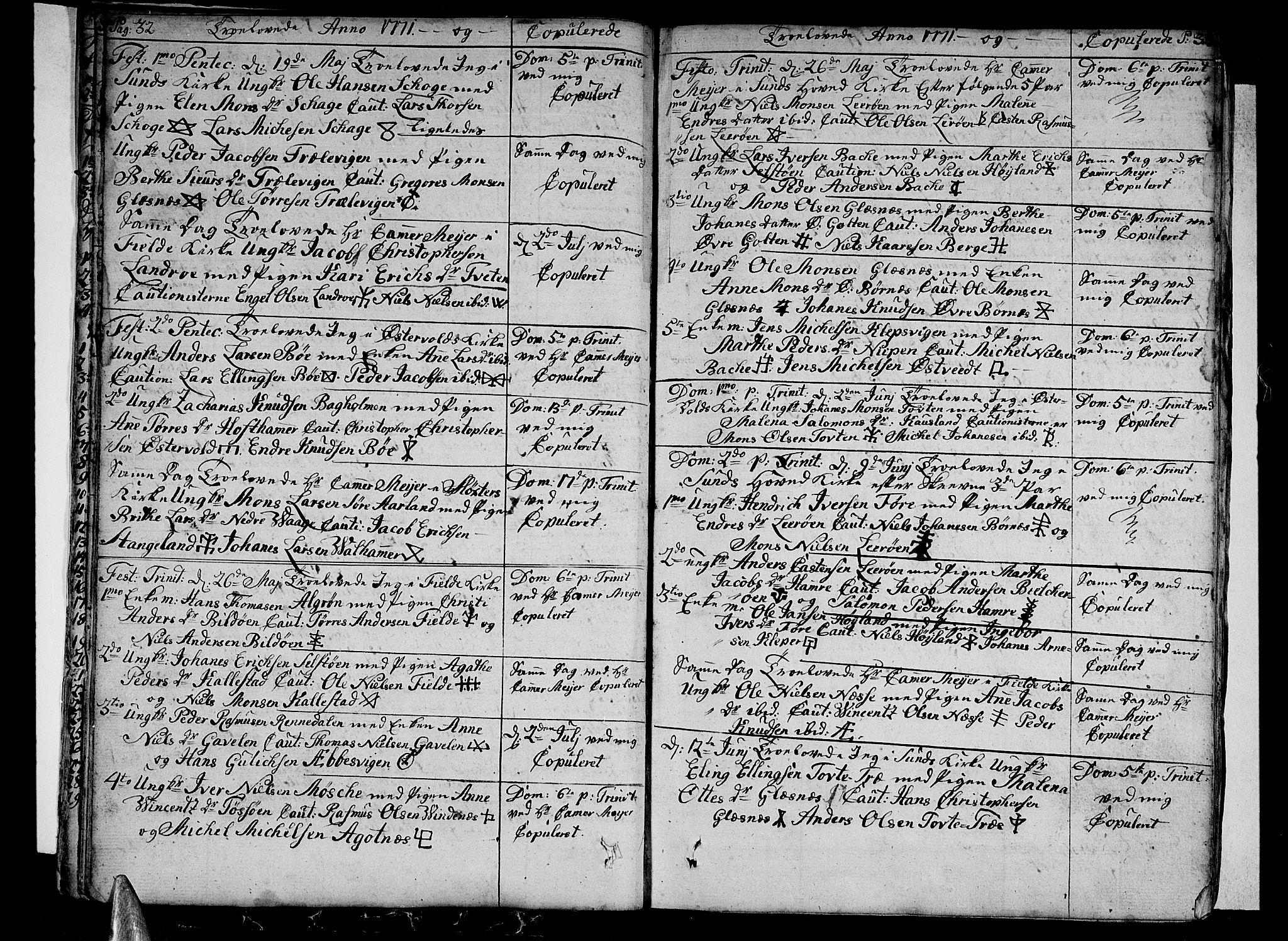 Sund sokneprestembete, SAB/A-99930: Parish register (official) no. A 5, 1770-1795, p. 32-33