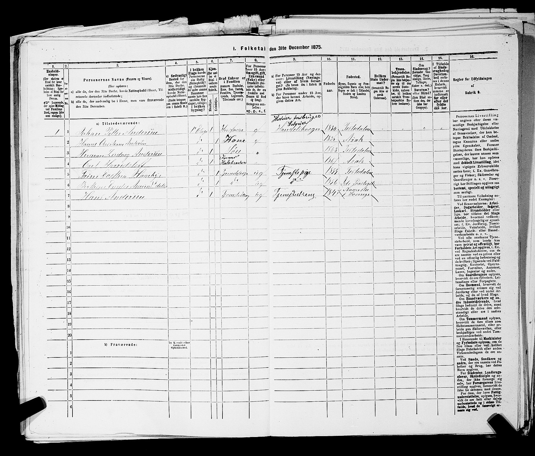 RA, 1875 census for 0101P Fredrikshald, 1875, p. 1452