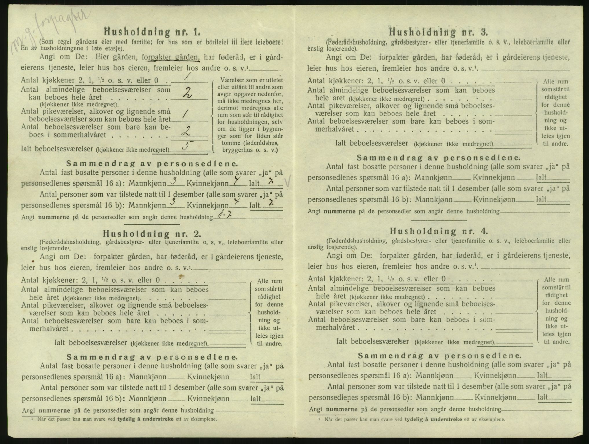 SAKO, 1920 census for Lunde, 1920, p. 46