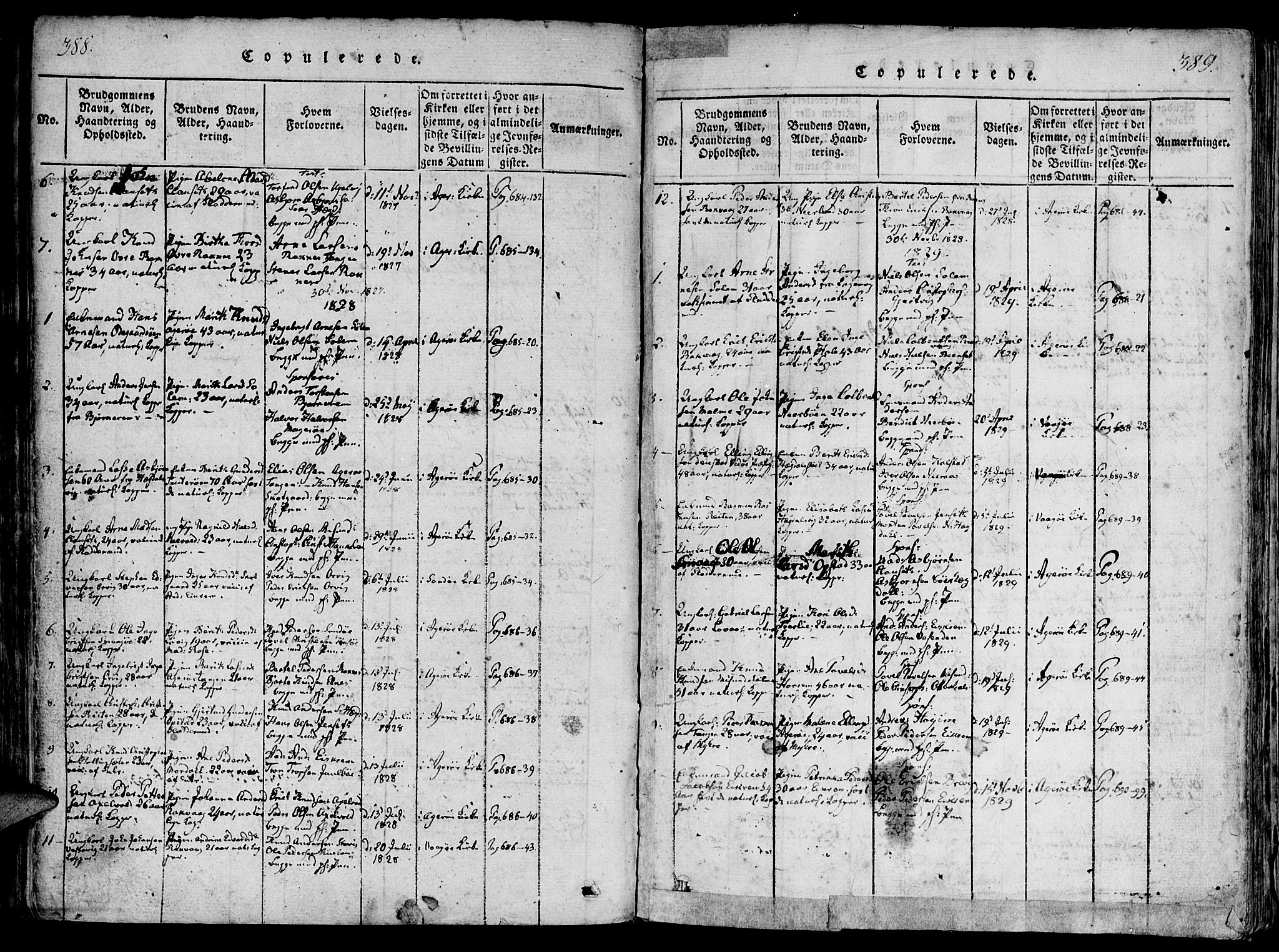 Ministerialprotokoller, klokkerbøker og fødselsregistre - Møre og Romsdal, SAT/A-1454/560/L0718: Parish register (official) no. 560A02, 1817-1844, p. 388-389