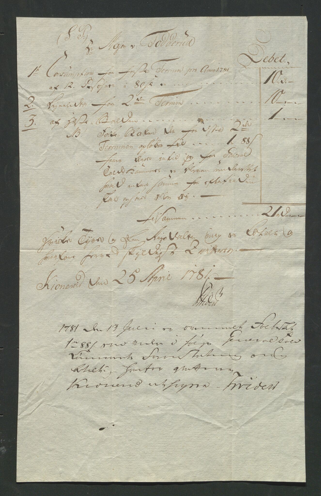 Åker i Vang, Hedmark, og familien Todderud, AV/SAH-ARK-010/J/Jc/L0003: Korrespondanse, 1763-1795, p. 300