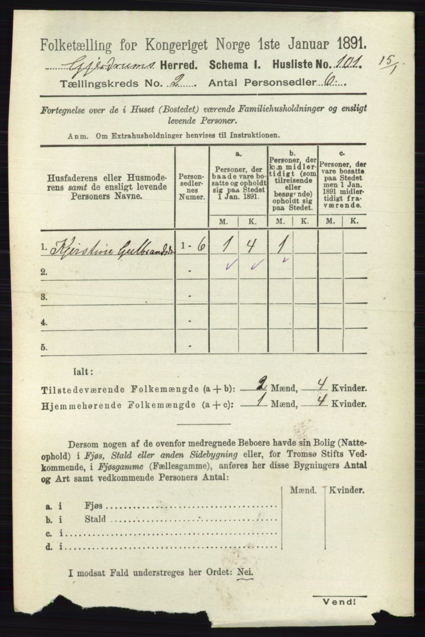 RA, 1891 census for 0234 Gjerdrum, 1891, p. 607