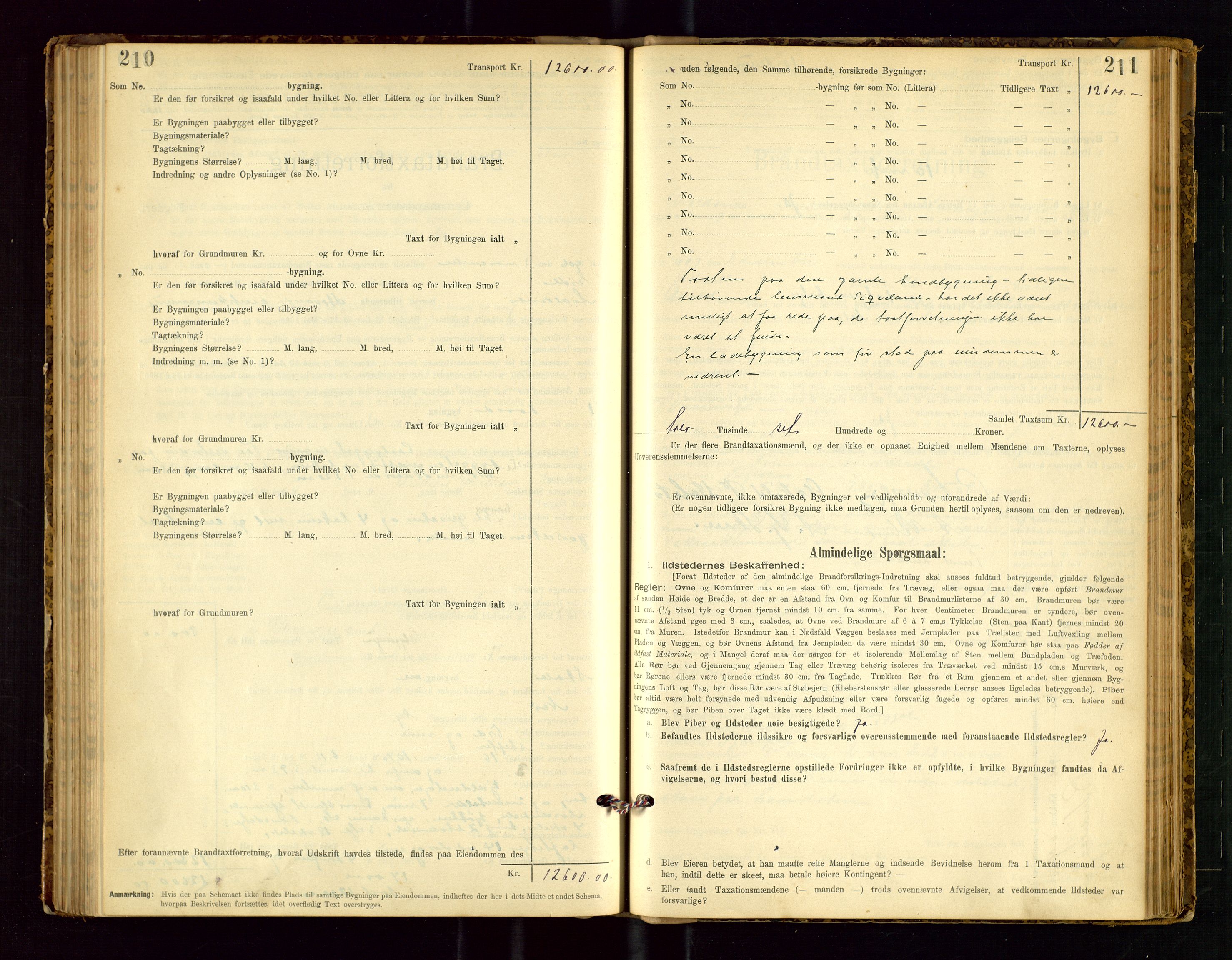 Avaldsnes lensmannskontor, SAST/A-100286/Gob/L0001: "Brandtaxationsprotokol for Avaldsnes Lensmandsdistrikt Ryfylke Fogderi", 1894-1925, p. 210-211