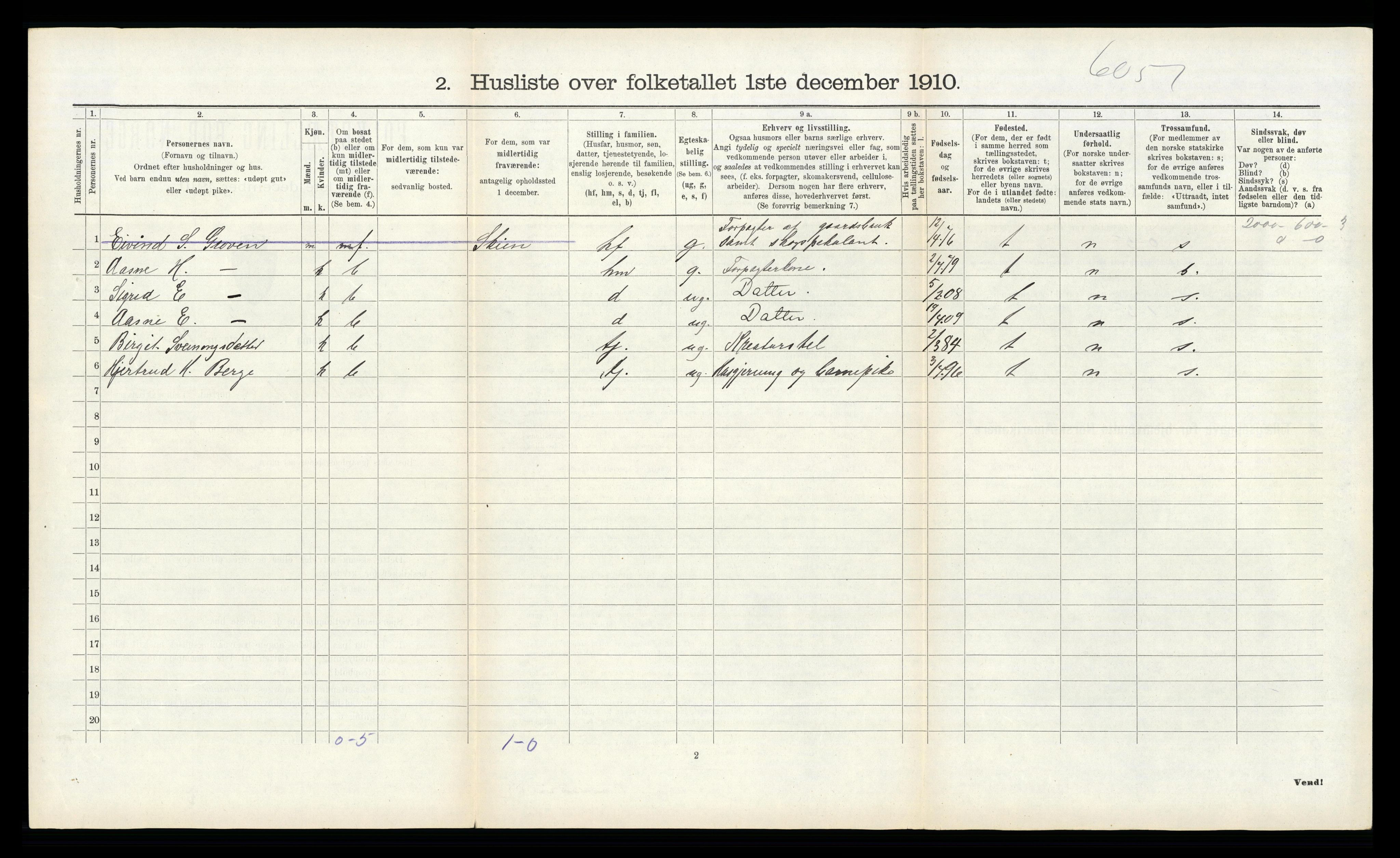 RA, 1910 census for Kviteseid, 1910, p. 1103