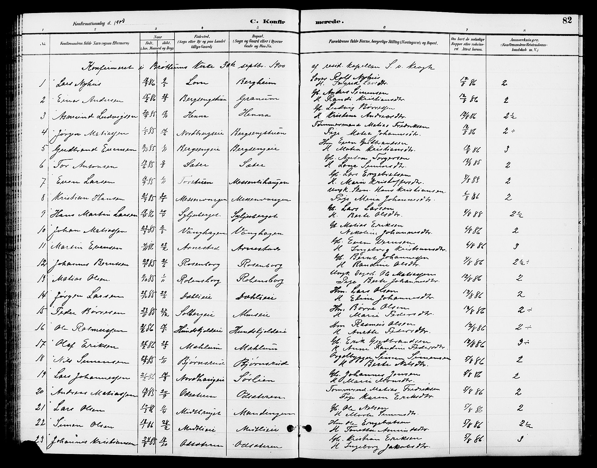 Ringsaker prestekontor, SAH/PREST-014/L/La/L0013: Parish register (copy) no. 13, 1891-1904, p. 82