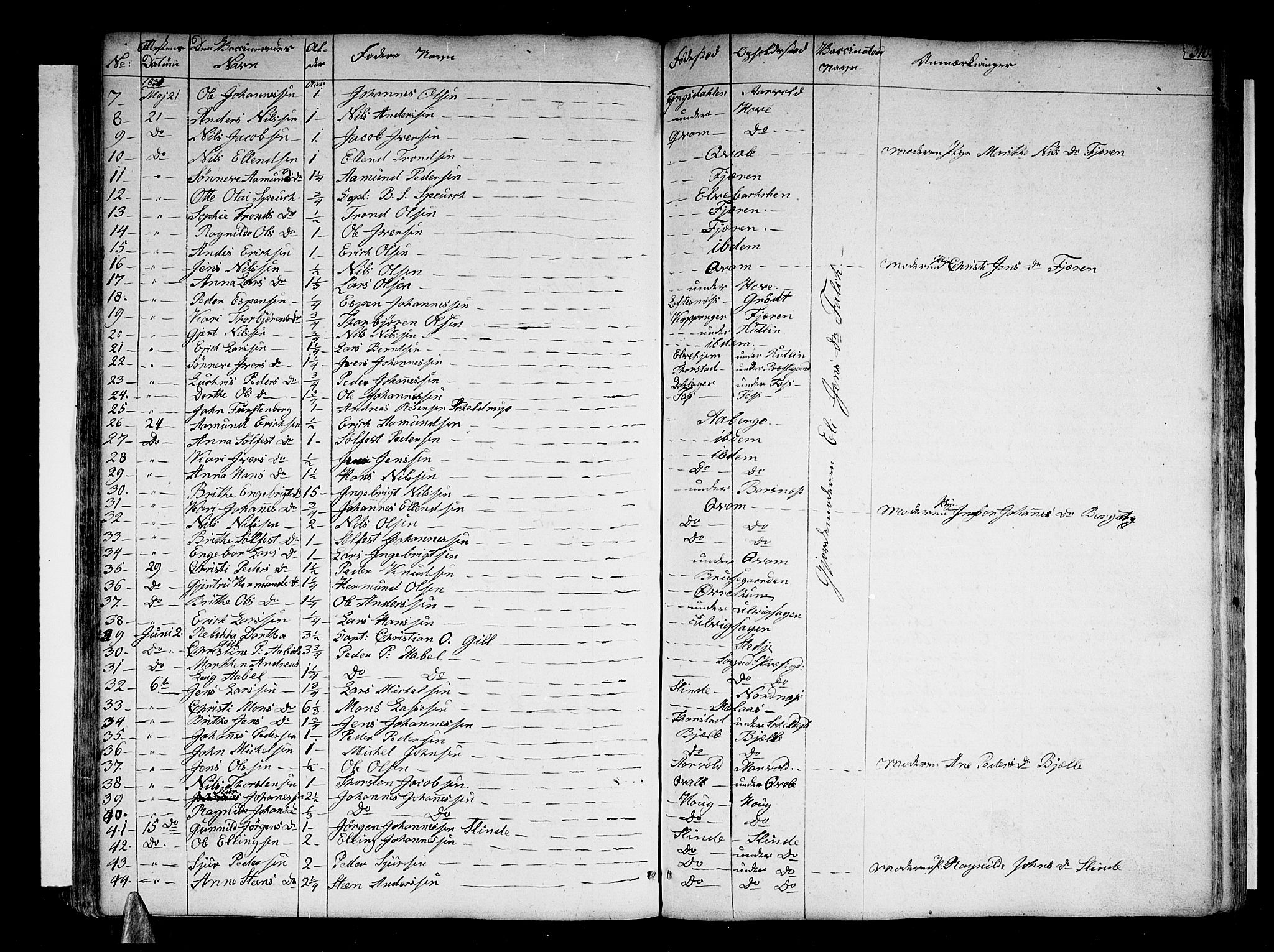 Sogndal sokneprestembete, SAB/A-81301/H/Haa/Haaa/L0010: Parish register (official) no. A 10, 1821-1838, p. 310