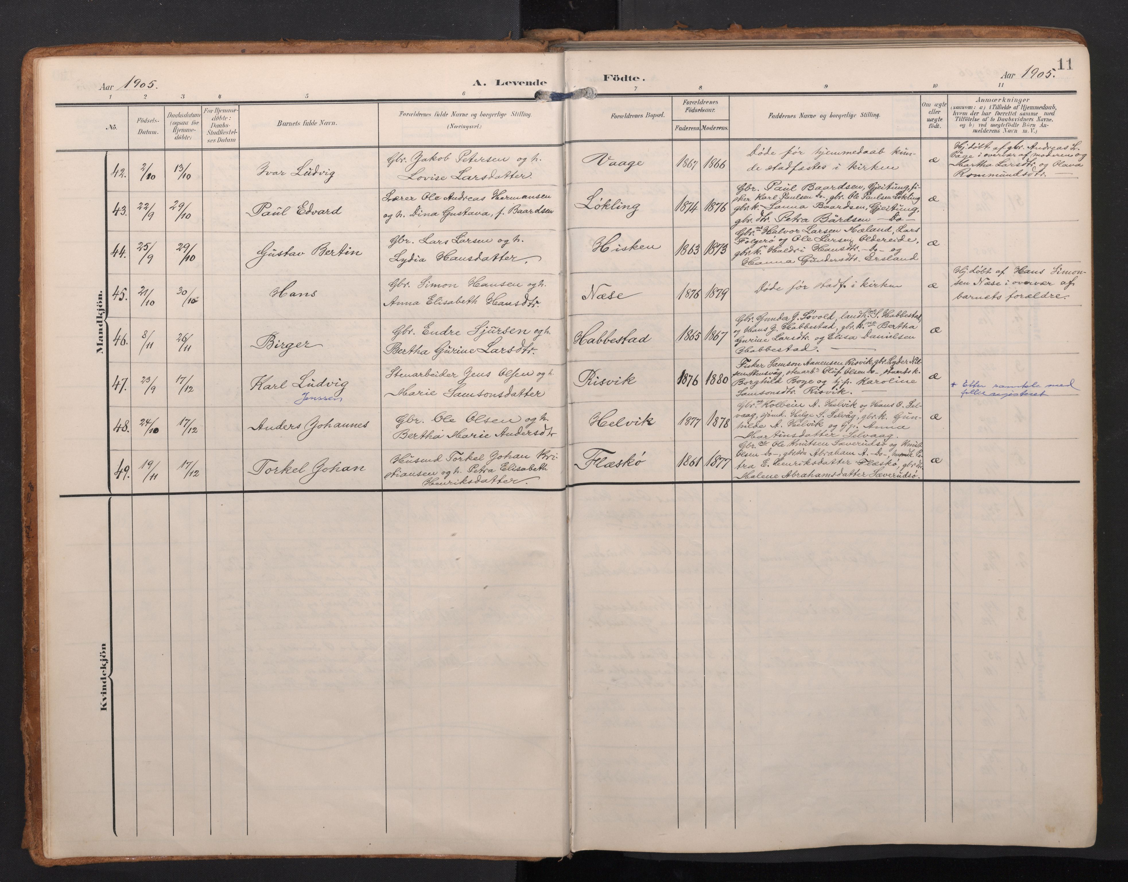 Finnås sokneprestembete, AV/SAB-A-99925/H/Ha/Haa/Haac/L0003: Parish register (official) no. C 3, 1905-1917, p. 11