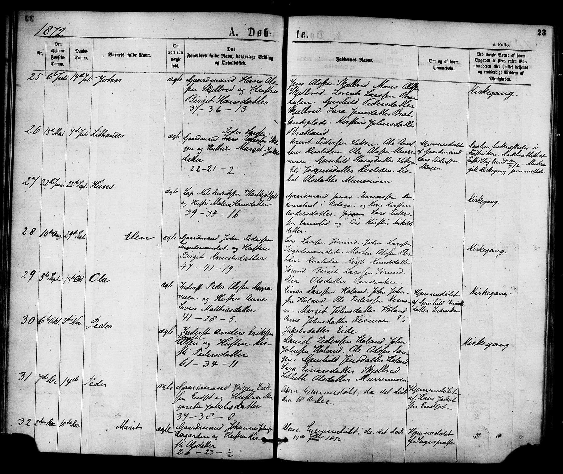 Ministerialprotokoller, klokkerbøker og fødselsregistre - Nord-Trøndelag, SAT/A-1458/755/L0493: Parish register (official) no. 755A02, 1865-1881, p. 23