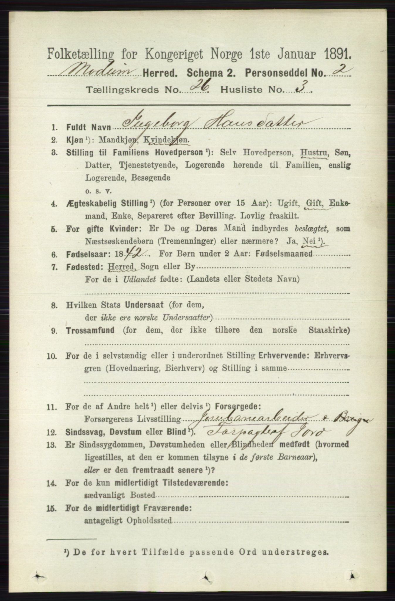RA, 1891 census for 0623 Modum, 1891, p. 9410