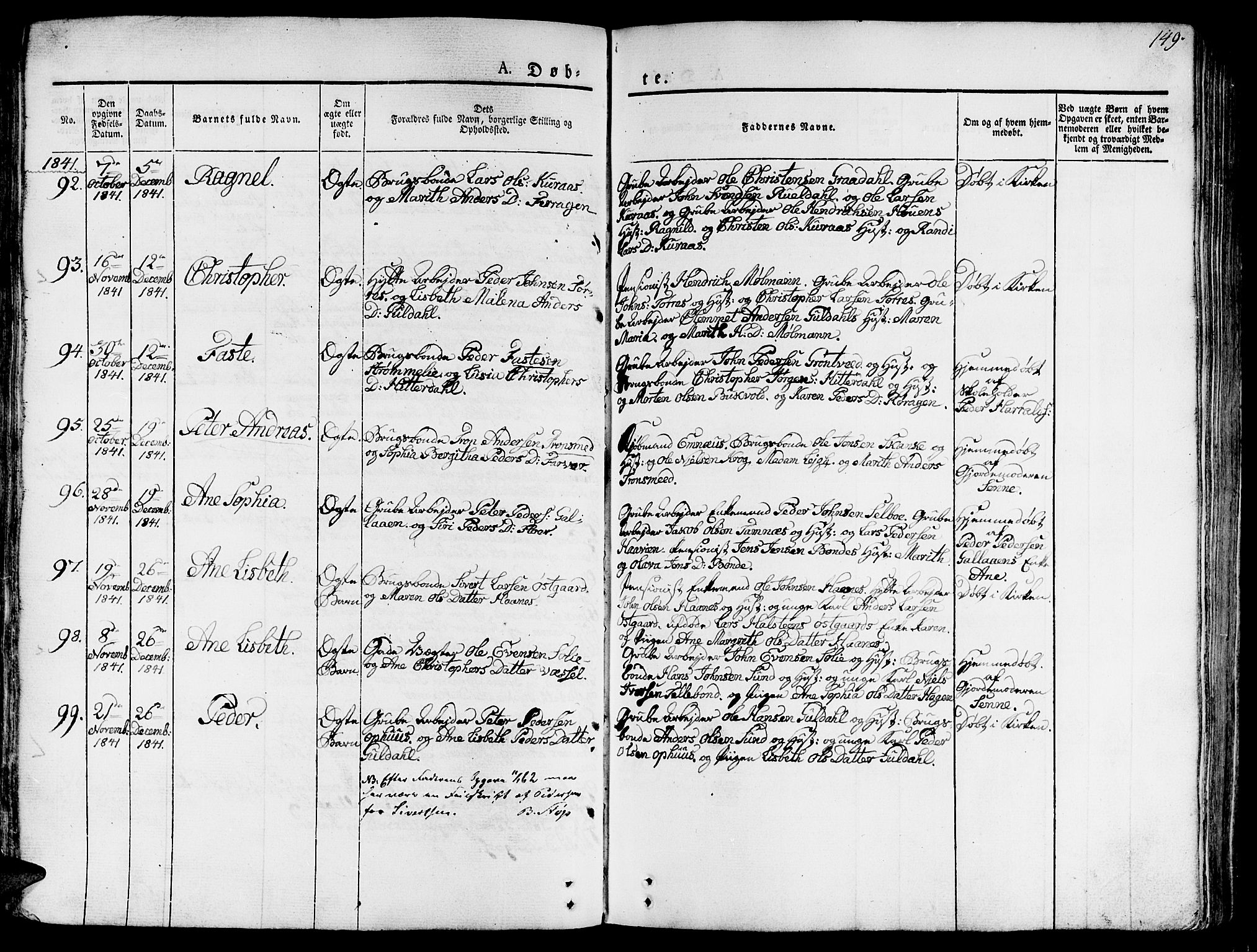 Ministerialprotokoller, klokkerbøker og fødselsregistre - Sør-Trøndelag, SAT/A-1456/681/L0930: Parish register (official) no. 681A08, 1829-1844, p. 149