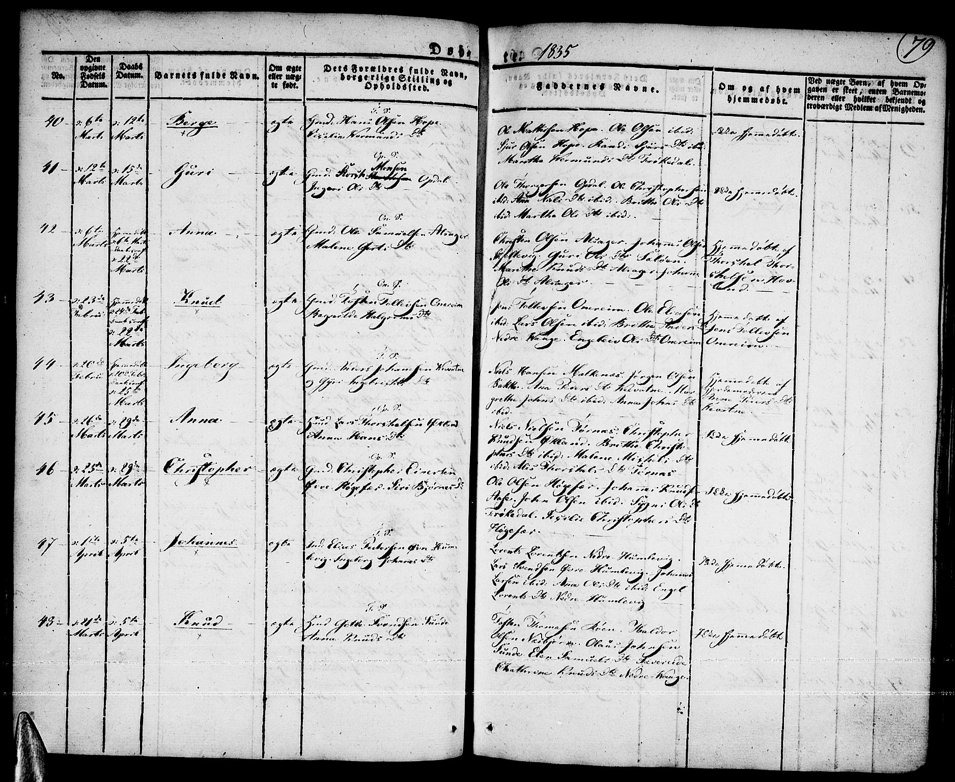 Tysnes sokneprestembete, AV/SAB-A-78601/H/Haa: Parish register (official) no. A 8, 1826-1837, p. 79