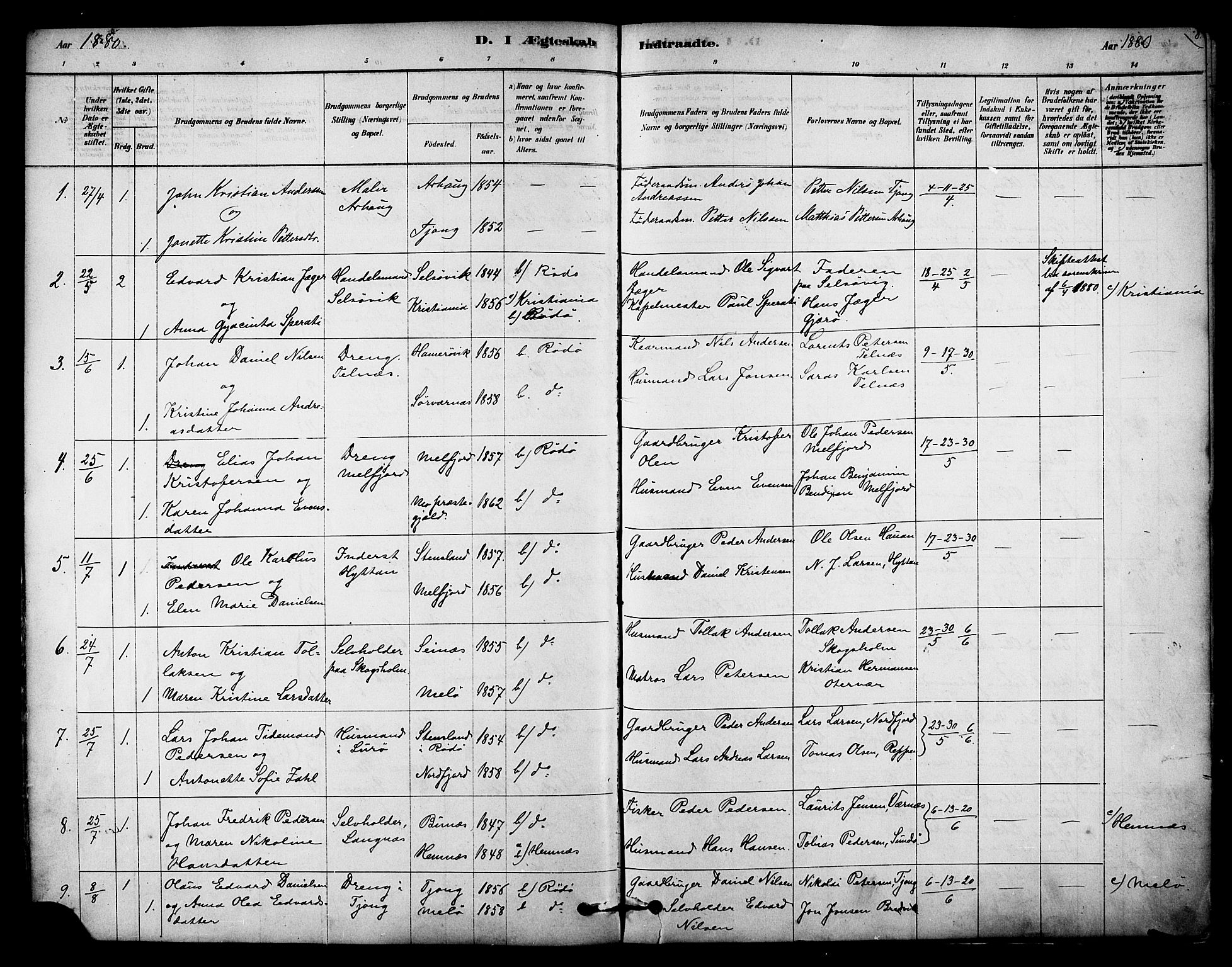 Ministerialprotokoller, klokkerbøker og fødselsregistre - Nordland, SAT/A-1459/841/L0609: Parish register (official) no. 841A13, 1878-1902, p. 8