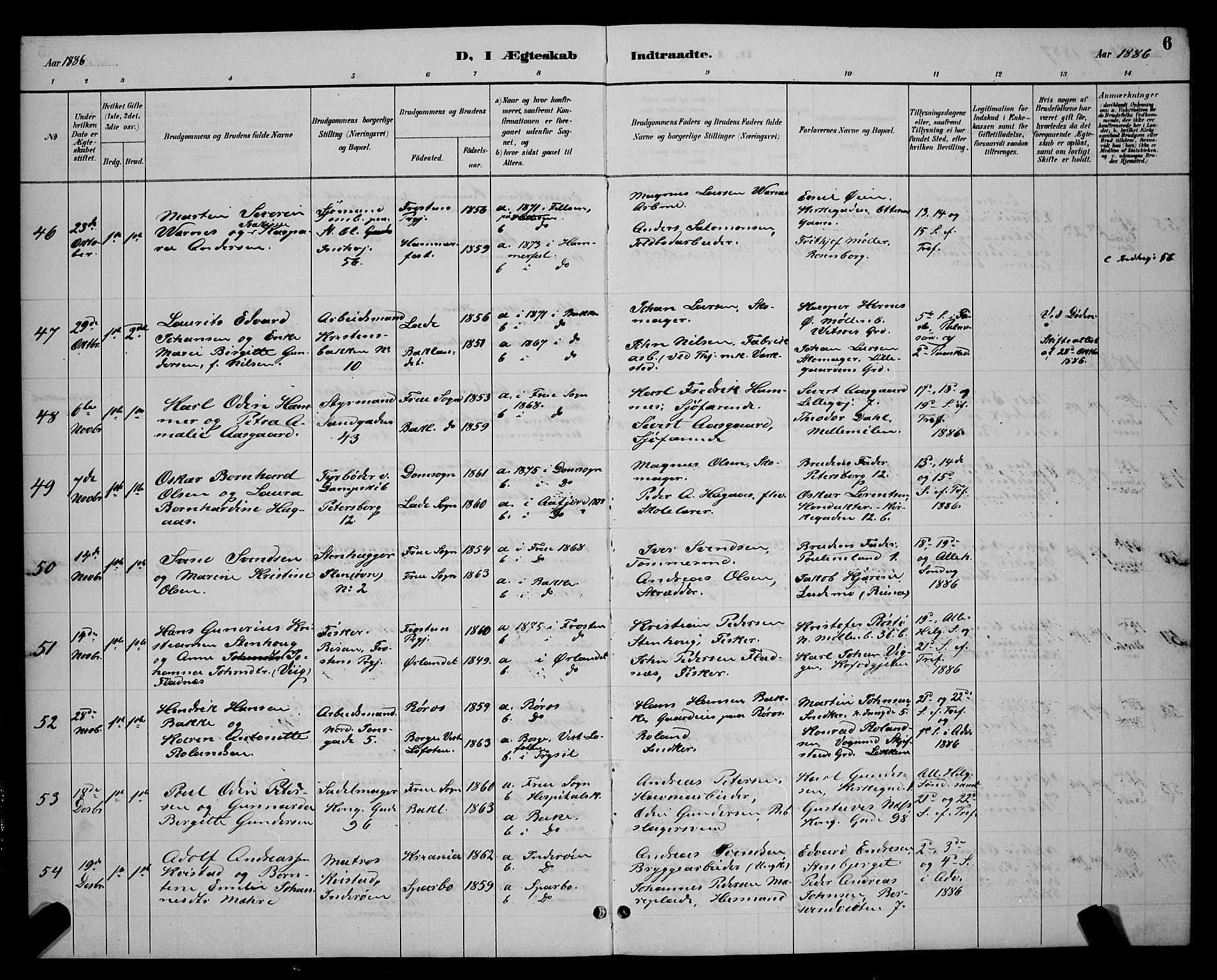 Ministerialprotokoller, klokkerbøker og fødselsregistre - Sør-Trøndelag, SAT/A-1456/604/L0223: Parish register (copy) no. 604C06, 1886-1897, p. 6