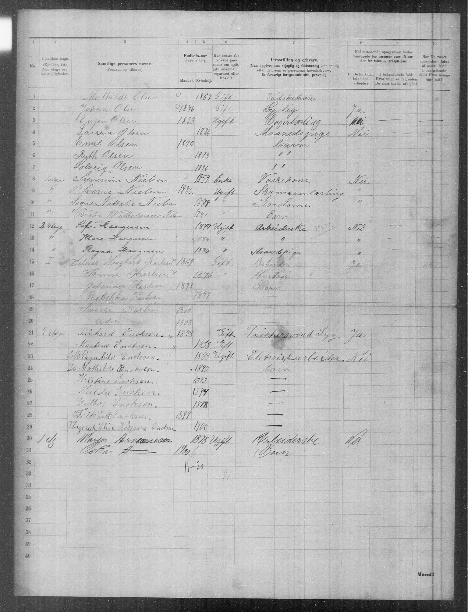 OBA, Municipal Census 1903 for Kristiania, 1903, p. 5495