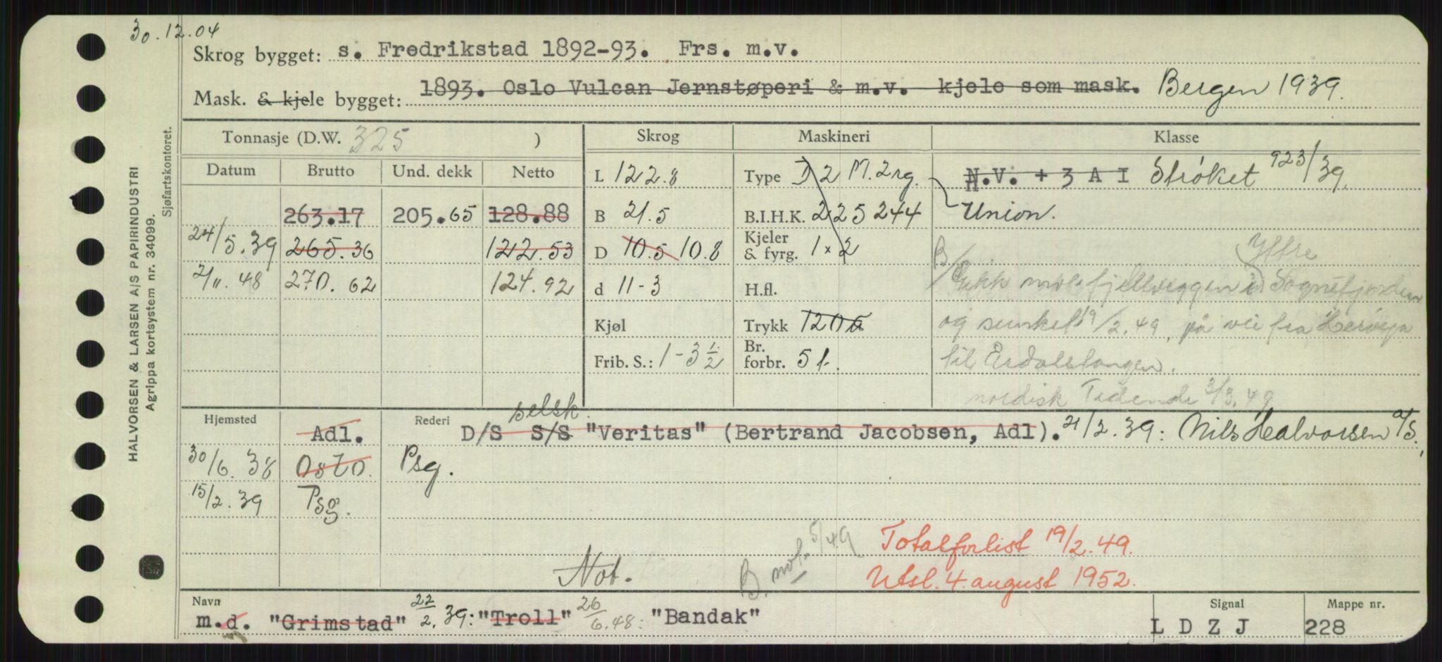 Sjøfartsdirektoratet med forløpere, Skipsmålingen, AV/RA-S-1627/H/Hd/L0003: Fartøy, B-Bev, p. 211