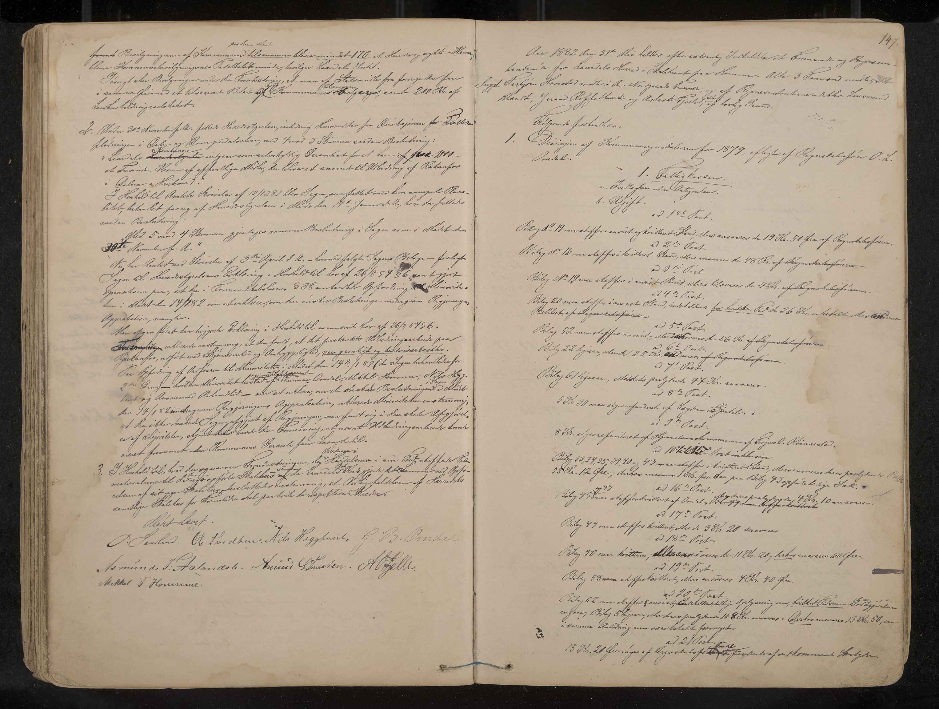 Lårdal formannskap og sentraladministrasjon, IKAK/0833021/A/L0002: Møtebok, 1865-1893, p. 147