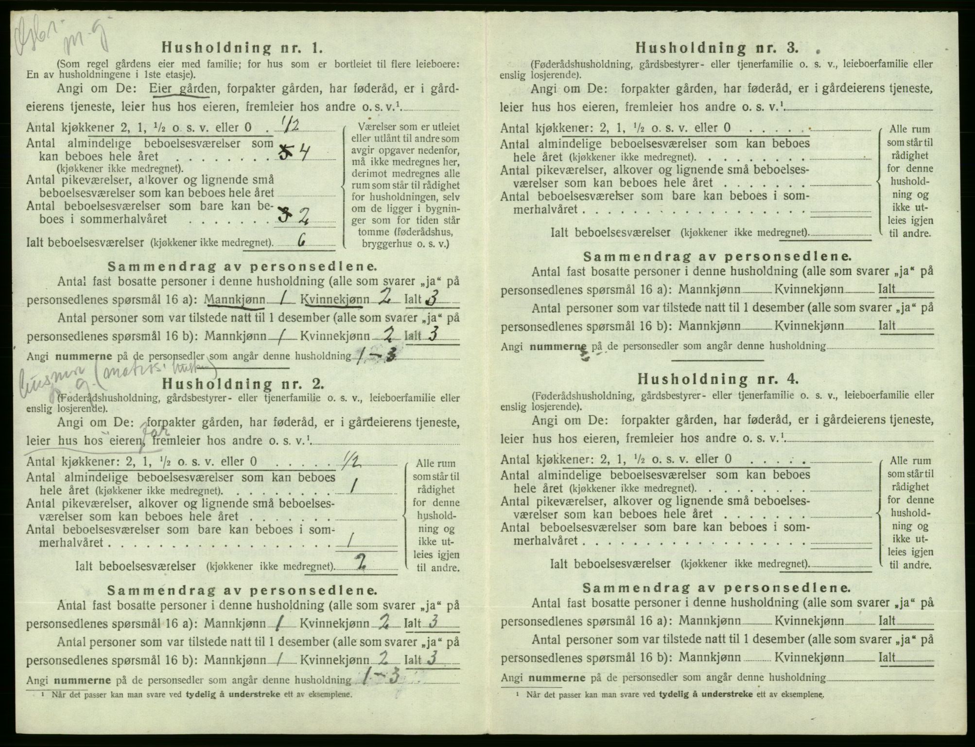 SAB, 1920 census for Ølen, 1920, p. 366