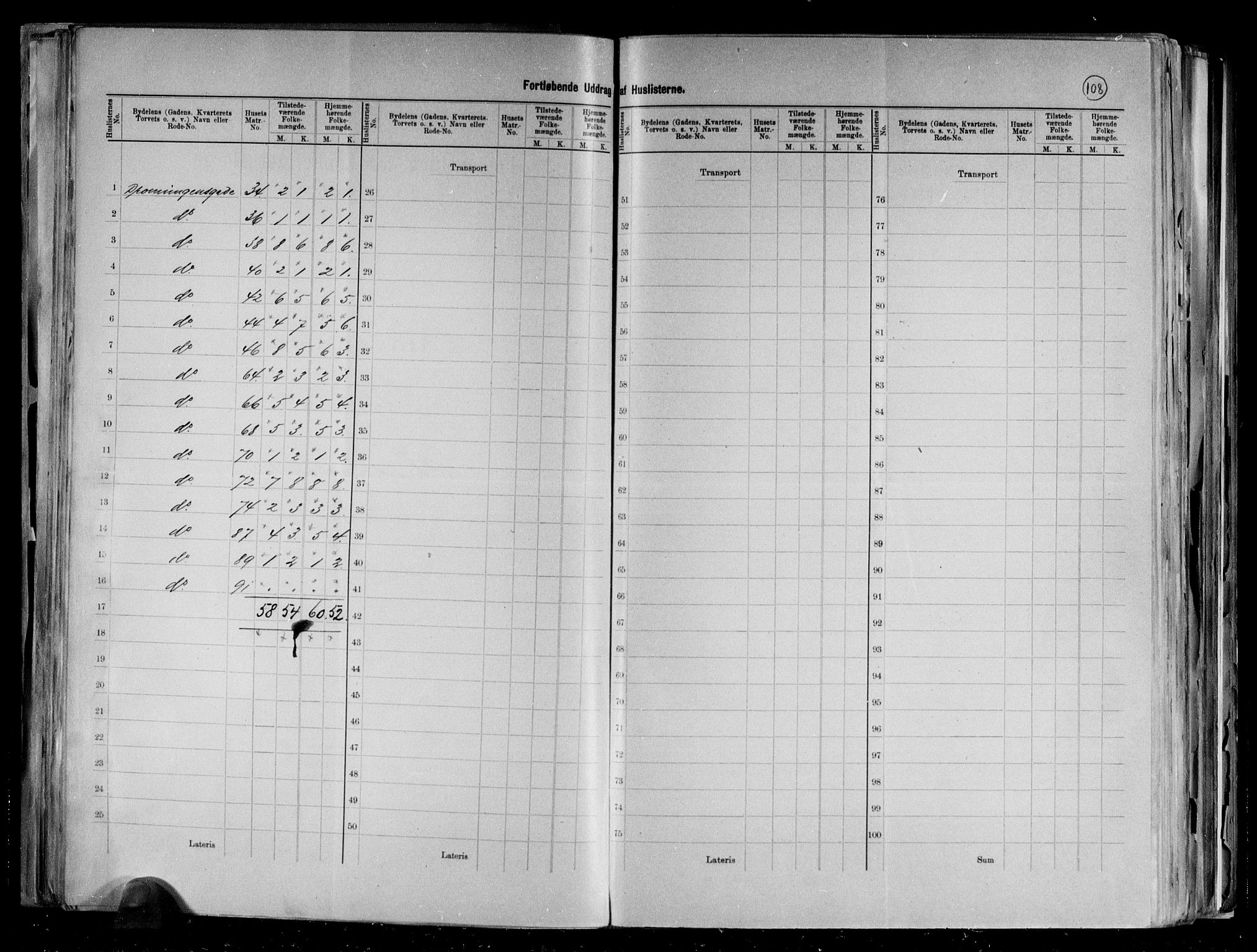 RA, 1891 census for 1001 Kristiansand, 1891, p. 18