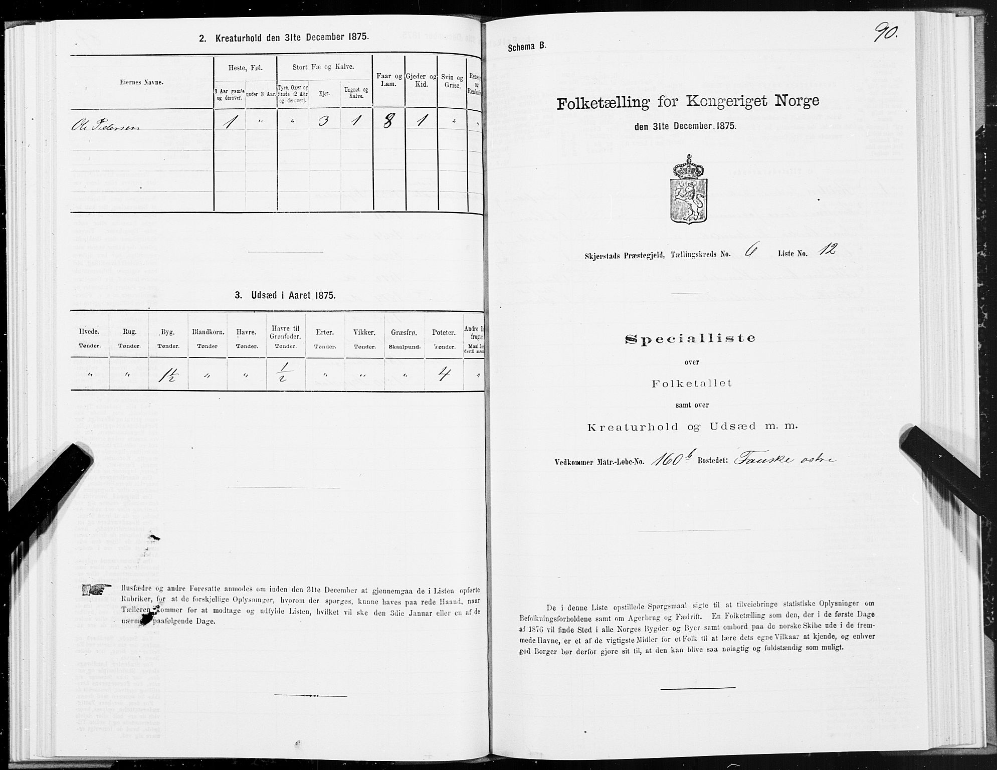 SAT, 1875 census for 1842P Skjerstad, 1875, p. 3090