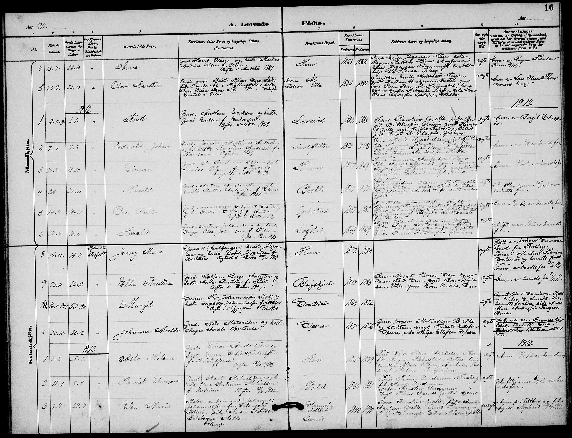 Våle kirkebøker, AV/SAKO-A-334/G/Gb/L0002: Parish register (copy) no. II 2, 1892-1936, p. 16