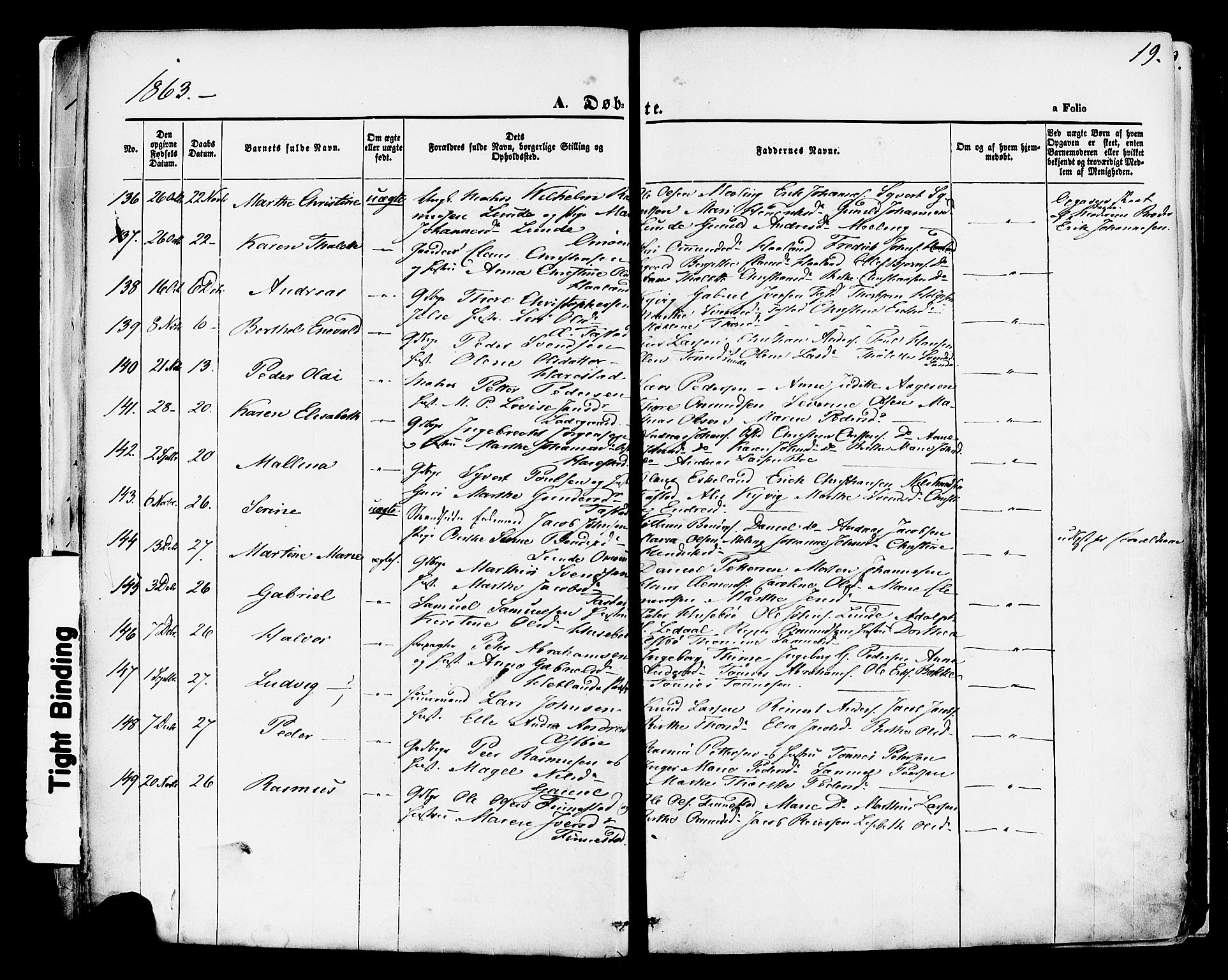 Hetland sokneprestkontor, AV/SAST-A-101826/30/30BA/L0003: Parish register (official) no. A 3, 1862-1876, p. 19